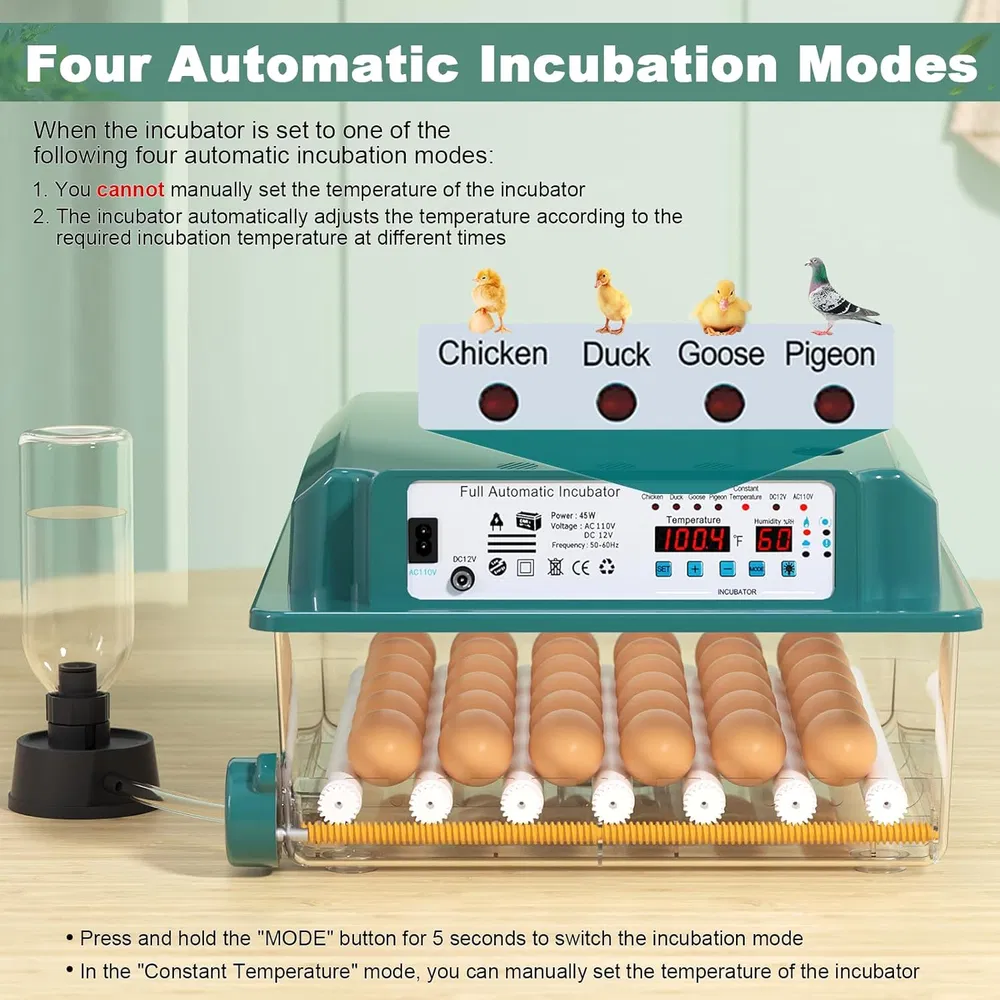 36 Eggs Incubators For Hatching Eggs,Egg Incubator With 4 Automatic Incubate Mode,Chicken Incubator With Automatic Egg Turning Humidity Monitoring,Poultry Egg Incubator With Egg Candle 6
