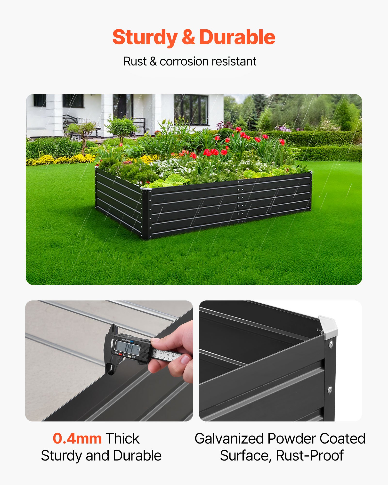 Metal Raised Garden Bed, 6.7 X 3 X 1.5 Ft Outdoor Galvalume Planter Garden Box, Open Bottom Design, Large Planter Raised Bed For Growing Vegetables, Flowers, Herbs, And Succulents, Gray