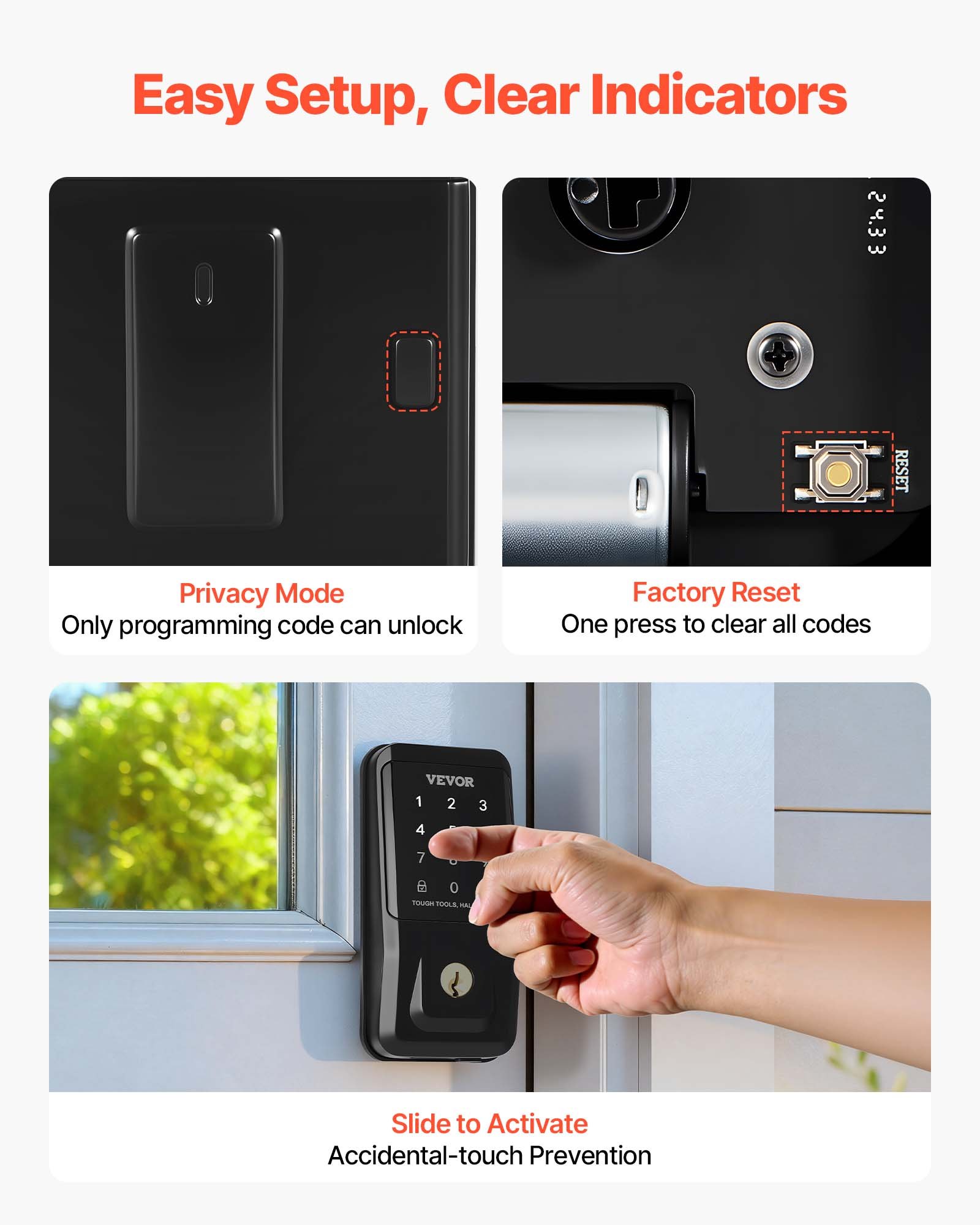 Keyless Entry Door Lock, Touchpad Electronic Deadbolt With IC Card, Customizable User Codes, Keyed Entry, Auto Lock, Anti-Peeking Password, Backlit, Easy Installation, For Home, Matte Black