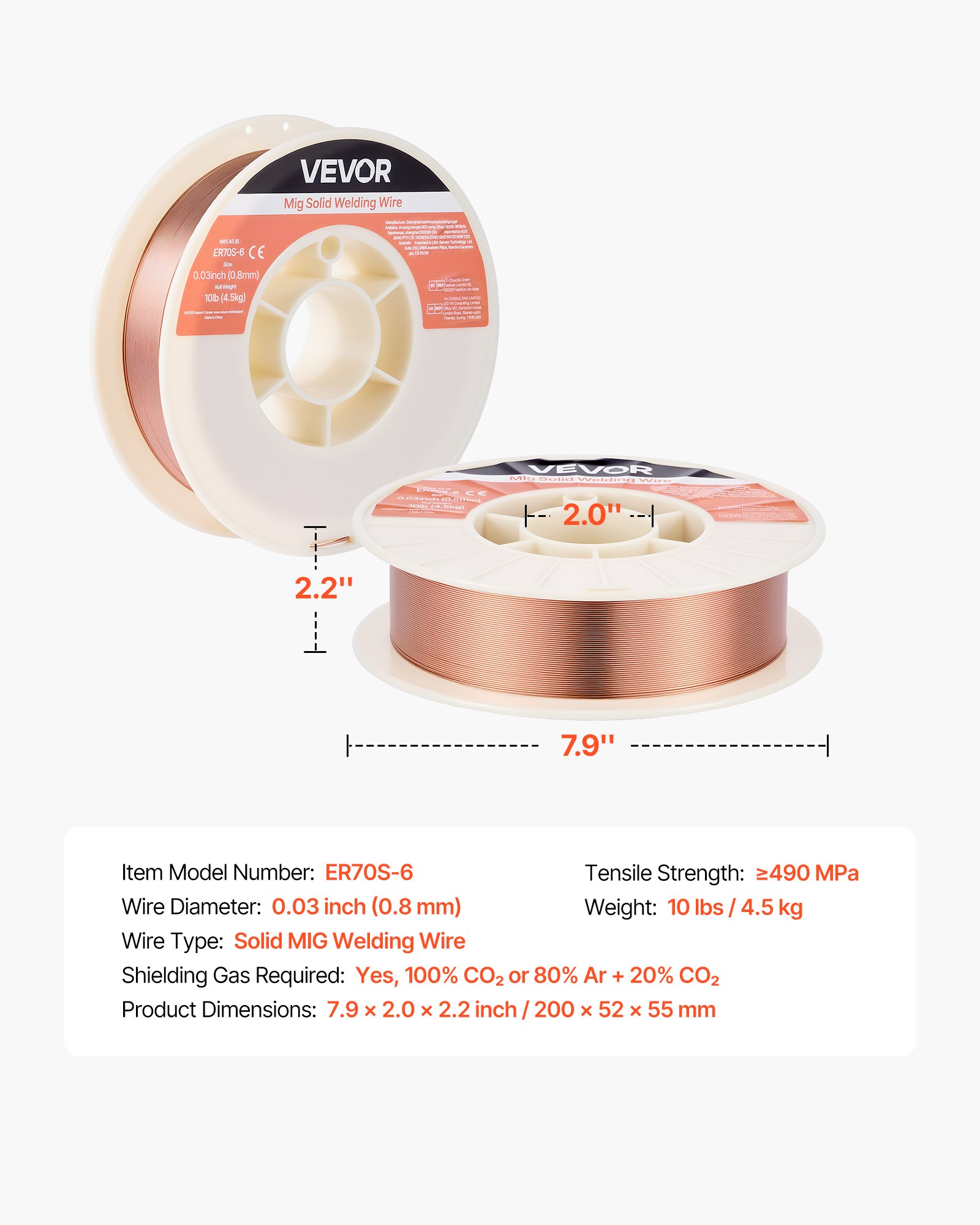 Solid MIG Welding Wire, ER70S-6 0.03-inch , Low Spatter Mild Steel Welding Wire With High Deoxidizers For… - 2