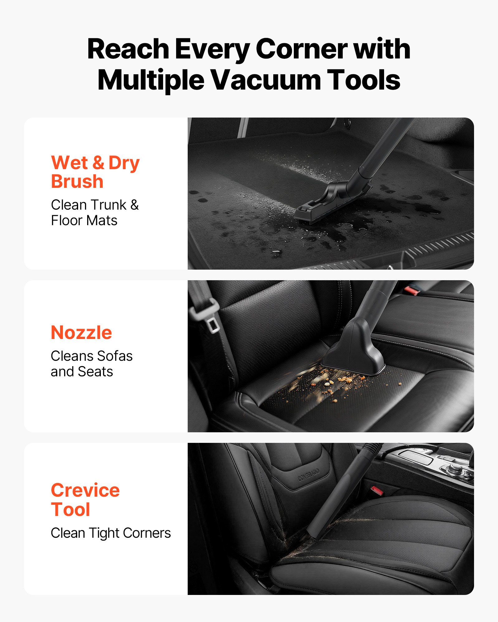 Commercial Shop Vac, 11 Gallon Wet Dry Shop Vacuum, 5.5 Peak HP Portable With One-Button Self-Cleaning, 1350W Input, 1.25in X 7ft Hose, 20ft Cord, Industrial-Grade For Jobsite, Workshop