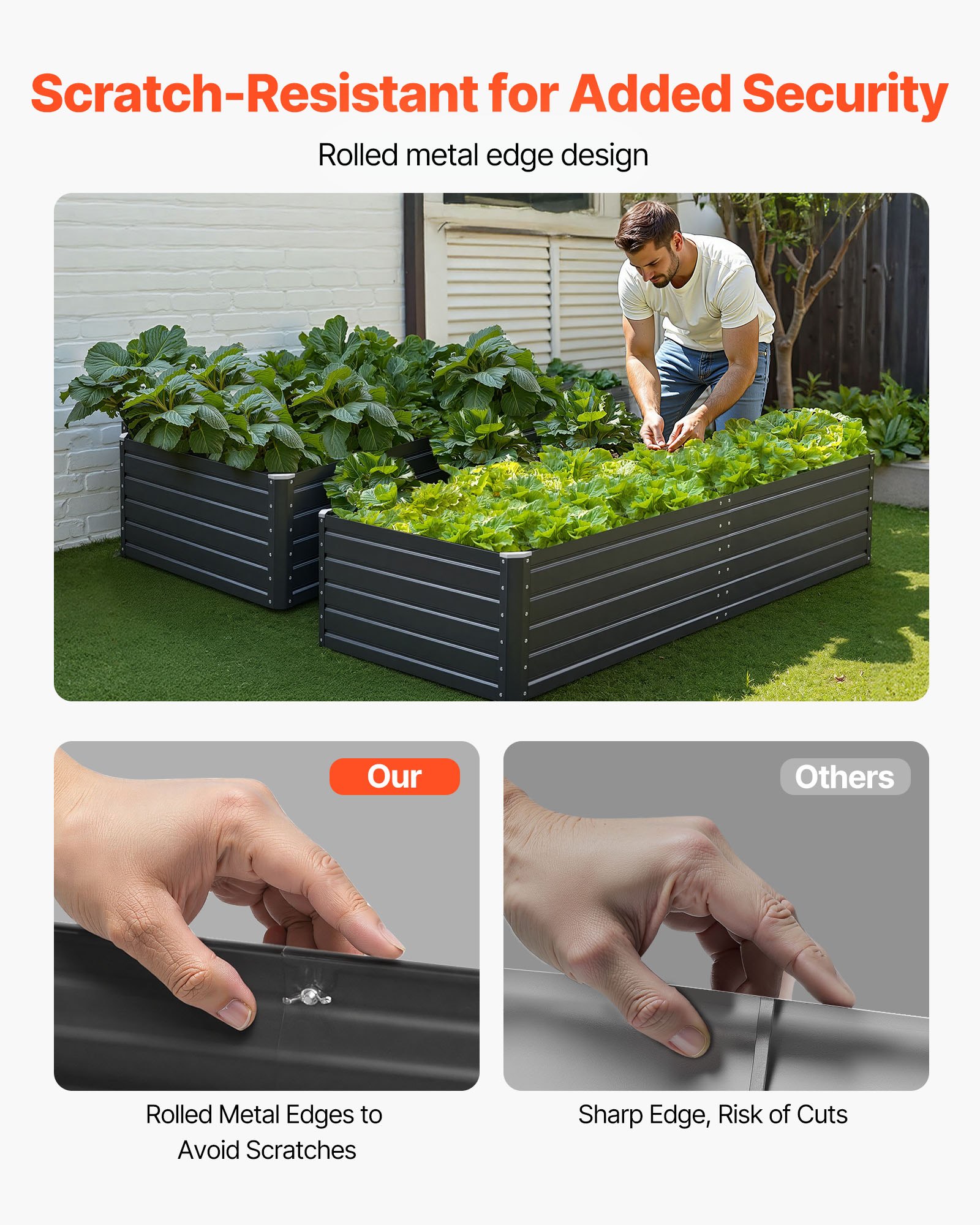 Metal Raised Garden Bed, 6.7 X 3 X 1.5 Ft Outdoor Galvalume Planter Garden Box, Open Bottom Design, Large Planter Raised Bed For Growing Vegetables, Flowers, Herbs, And Succulents, Gray