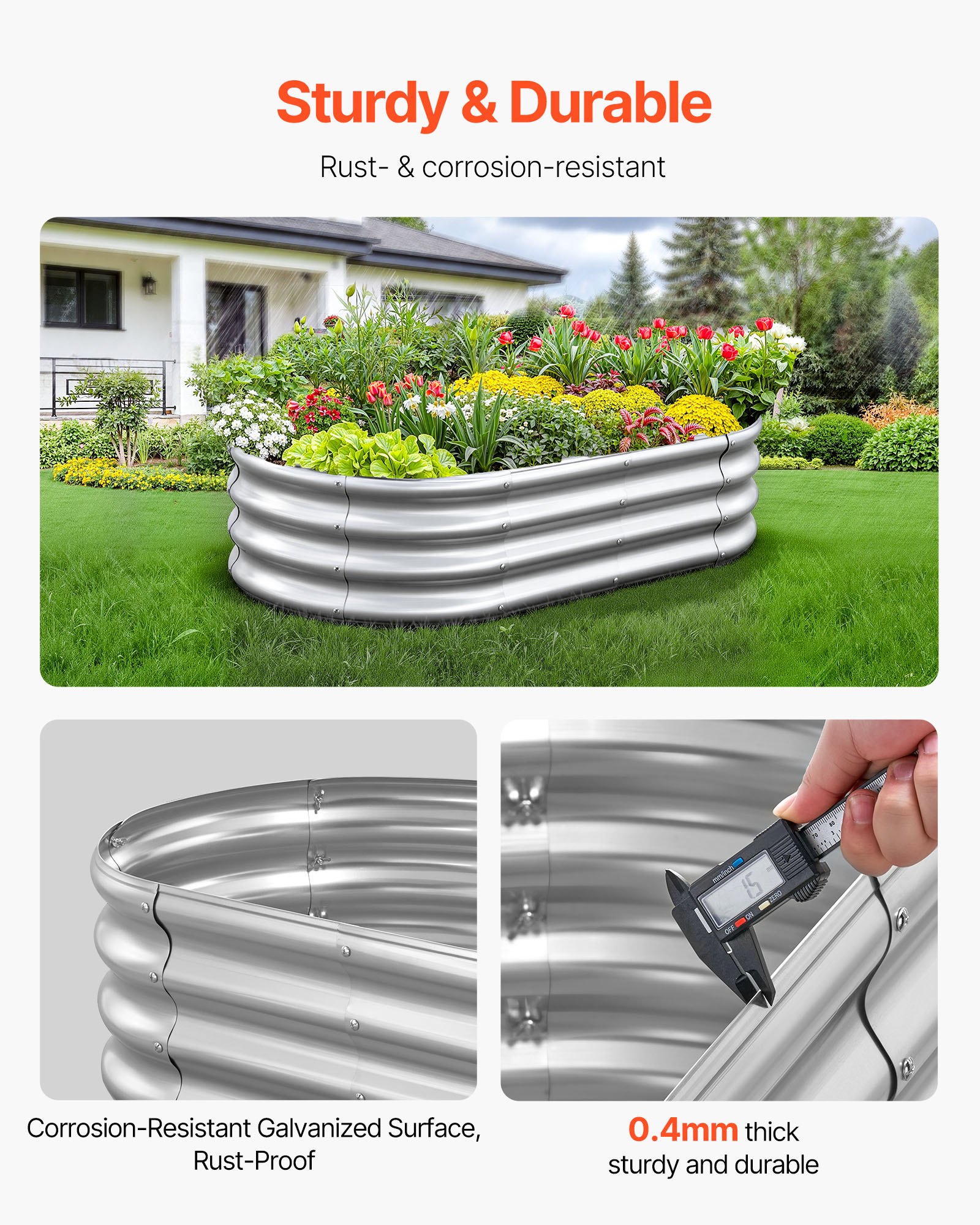 Metal Raised Garden Bed, 4 X 2 X 1 Ft Oval Outdoor Galvanized Planter Garden Box, Open Bottom Design… image 3