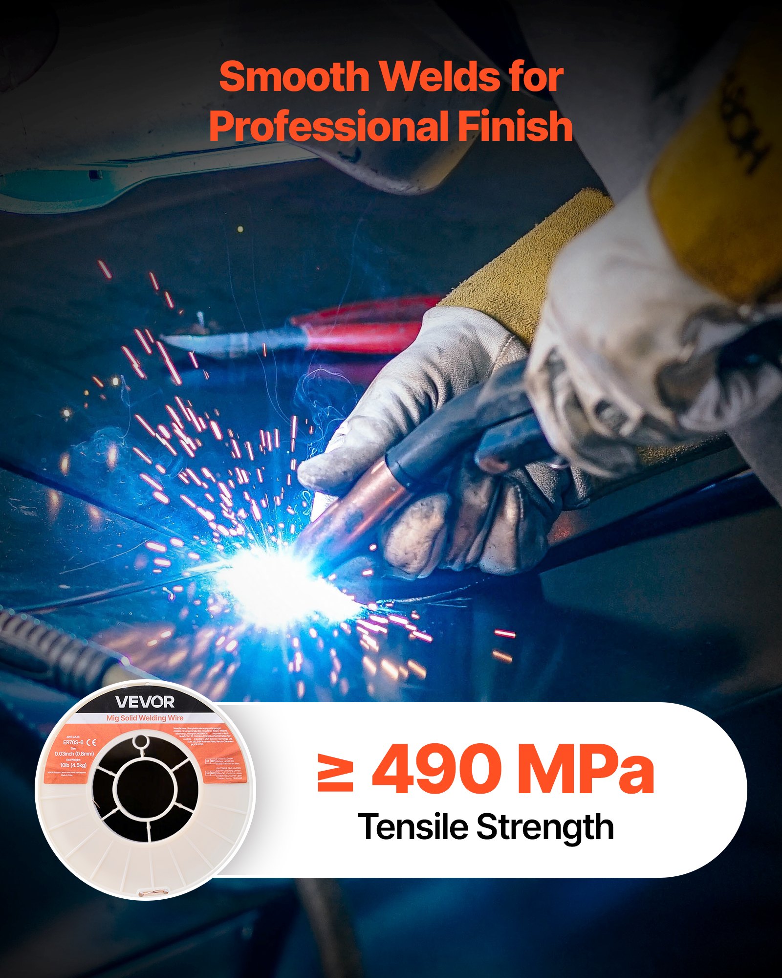 Solid MIG Welding Wire, ER70S-6 0.03-inch , Low Spatter Mild Steel Welding Wire With High Deoxidizers For… - 5