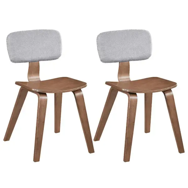 Set Of 2 Dining Chair (Grey&Walnut), Teddy
