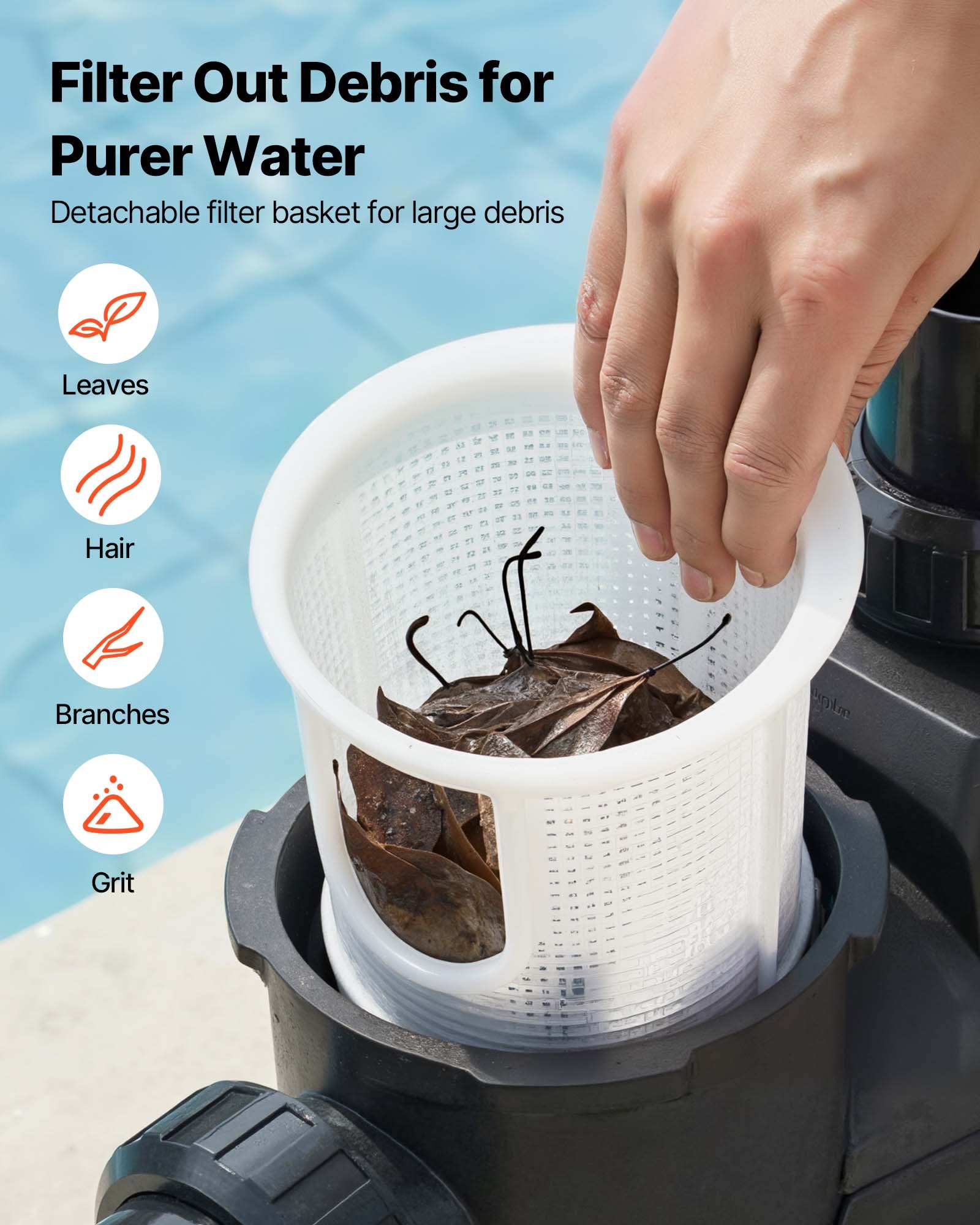 Variable Speed Pool Pump, 2 HP, AC 220-240V, 145 GPM, In/Above Swimming Pool Pump With Filter Basket, Powerful Self Priming, Programmable Timer, For Inground And Above Ground Swimming Pool