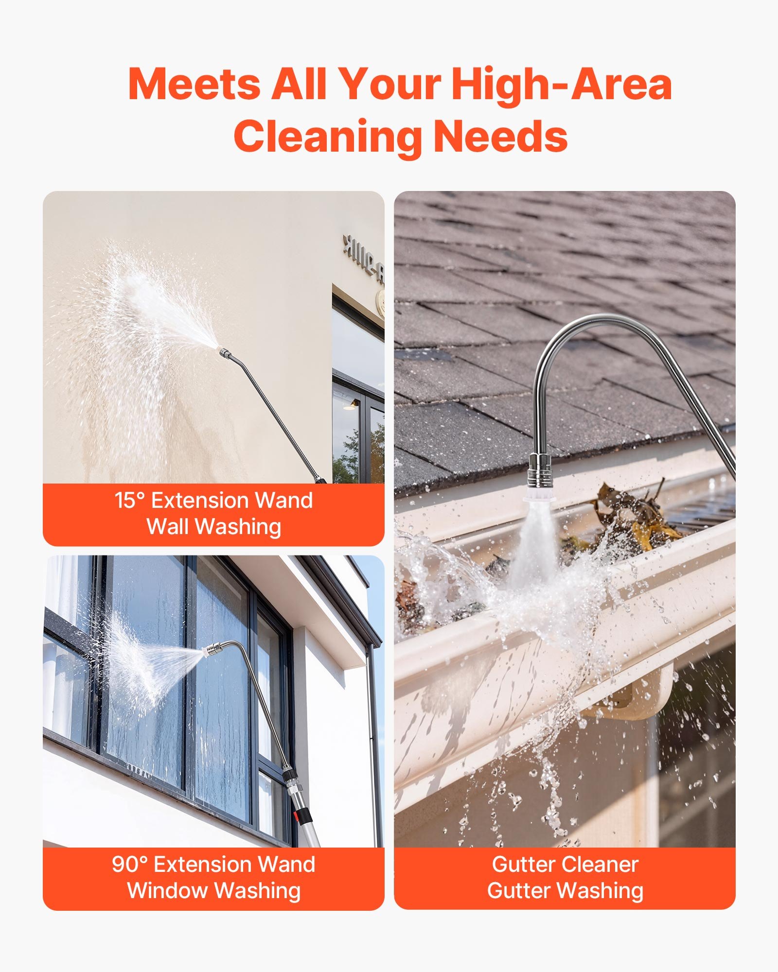 25 FT Pressure Washer Telescoping Wand, With Power Washer Extension Wands & High Pressure Hose, Brush Head, 7 Nozzles, Hose Adapter, Upgrade Support Belt, Storage Bag, 4000 PSI For High Cleaning