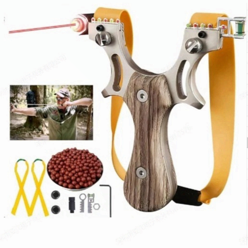 Support pan European shipping--Articles In The Box :Slingshot × 1, Spare Rubber Bands × 2, Mechanical Sights × 2, Screwdriver × 1, Hard Clay Ammunition Balls × 100