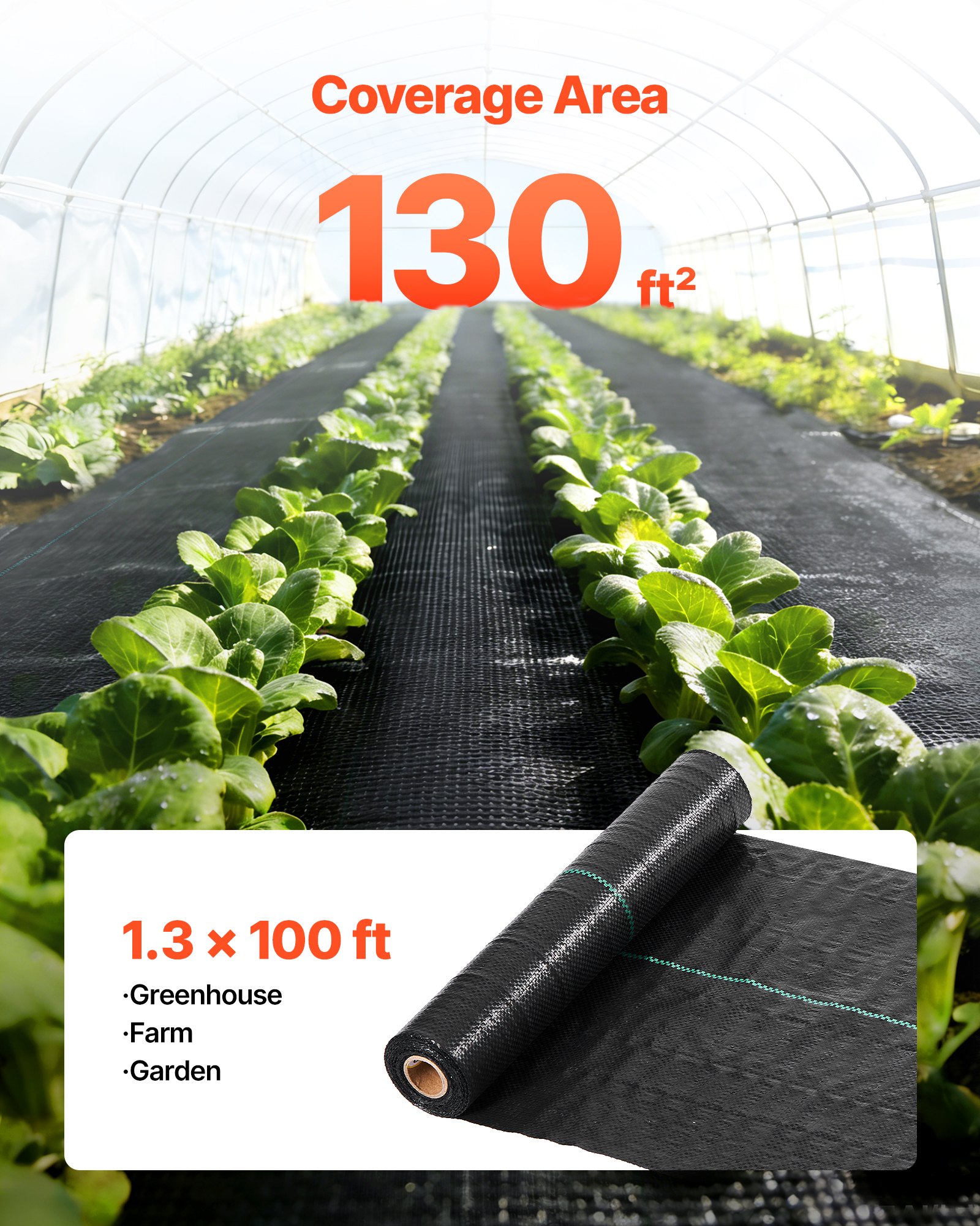 Weed Barrier Fabric Heavy Duty, 1.3x100FT 3.2oz Landscape Fabric, Woven Weed Blocker Fabrics, Garden Fabrics Weeds Barrier, Weeds Control Ground Cover, Geotextile Webbing, Gardening Mat, Black