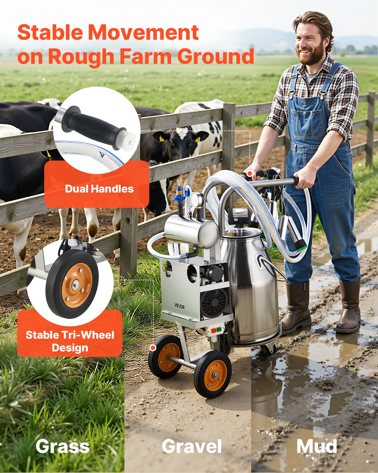 Electric Cow Milking Machine β 6.6 Gal / 25 L 304 Stainless β photo 3