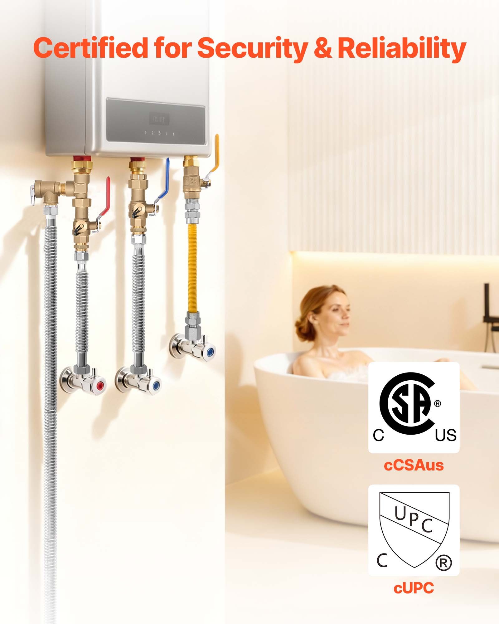 Water Heater Kit, 3/4 Inch Cold & Hot Water Plumbing Repair Kit With 600 WOG... 5