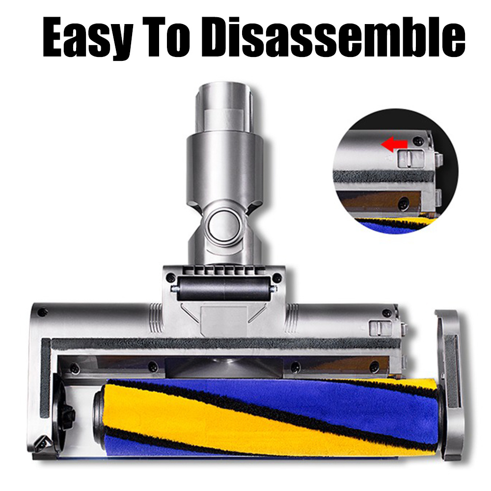 Support pan European shipping--For Dyson Vacuum Cleaner, Electric Floor Brush Bristle Soft Fleece Roller Brush Floor Brush V7V8V10V11V7V11XB Yellow And Blue Soft Fleece (green Light)