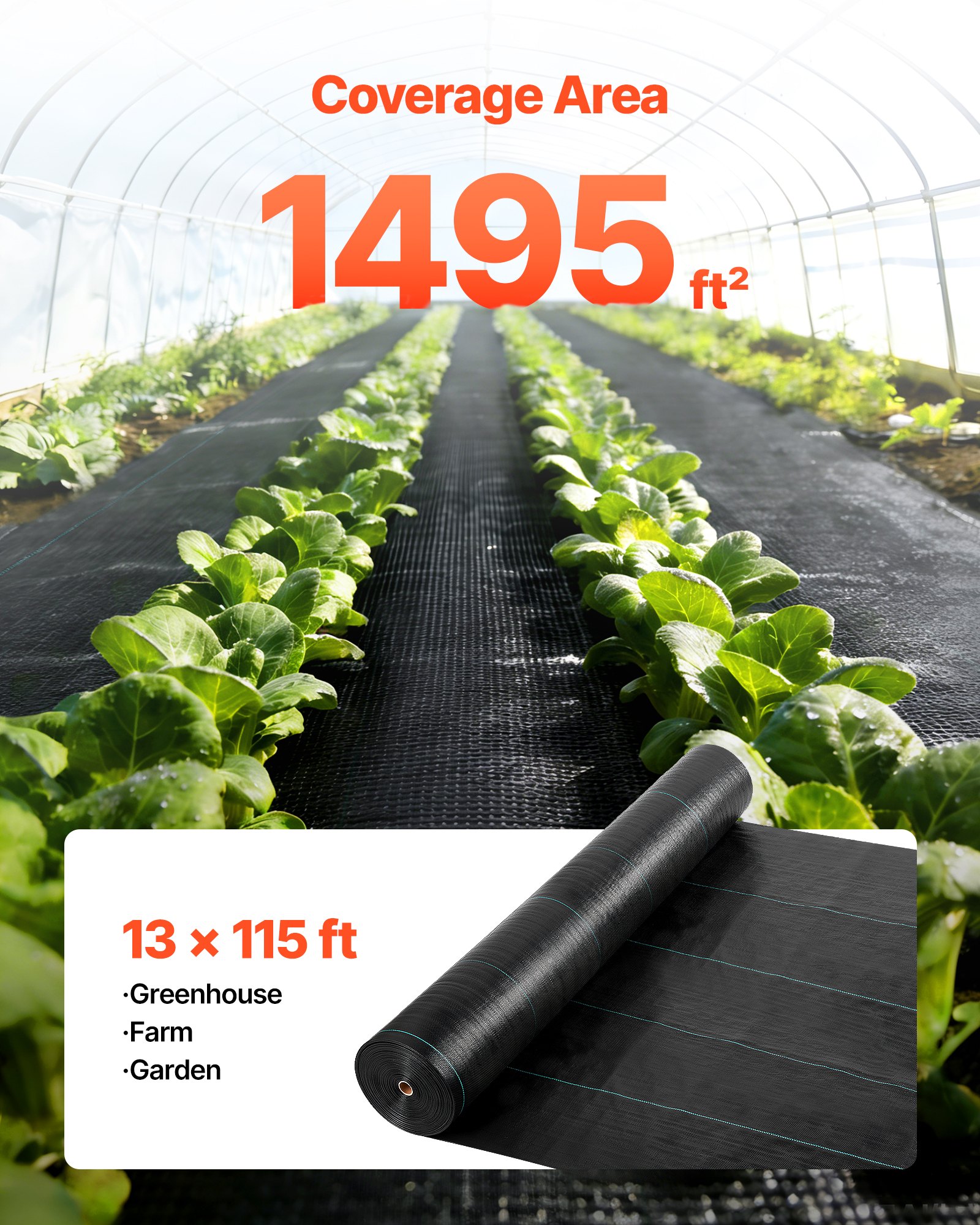 Weed Barrier Fabric Heavy Duty, 13x115FT 3.5oz Landscape Fabric, Woven Weed Blocker Fabrics, Garden Fabrics Weeds Barrier, Weeds Control Ground Cover, Geotextile Webbing, Gardening Mat, Black