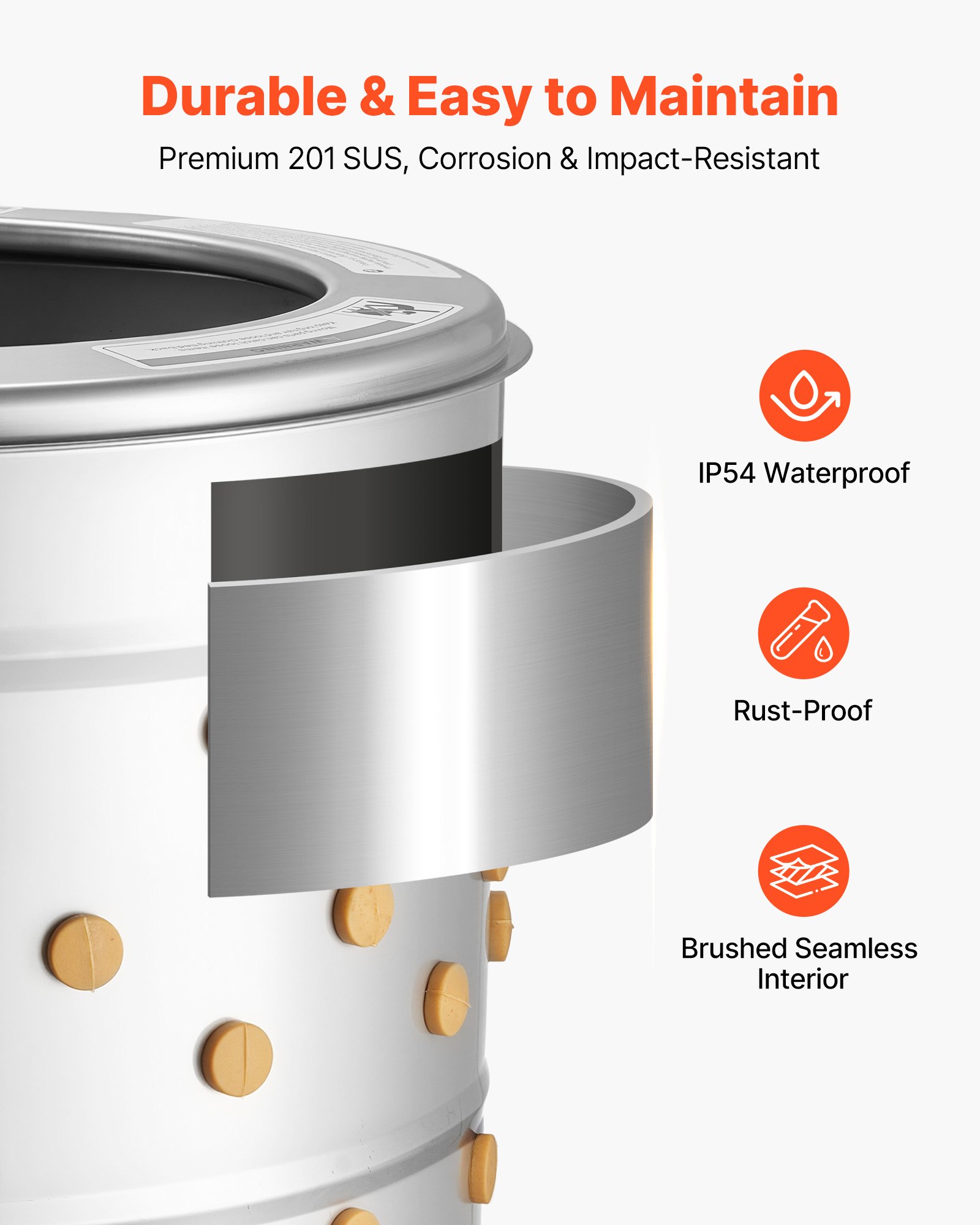 Chicken Plucker Machine, 19.7 In Drum, 750W & 275RPM Electric Chicken Plucking Machine With 98 Soft Fingers & Transport Wheels, Stainless Steel Feather Remover For Processing 2 Chicks Once