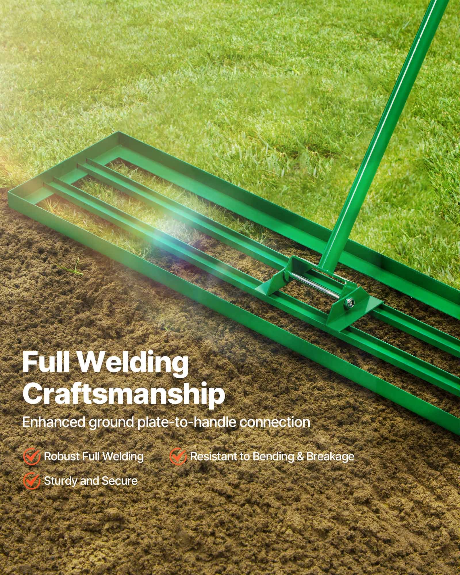 Lawn Leveling Rake, 48"x10" Level Lawn Tool, Heavy-duty Lawn Leveler With 78" Steel Extended Handle, Yard Leveling Rake Suit For Garden, Golf Lawn, Farm