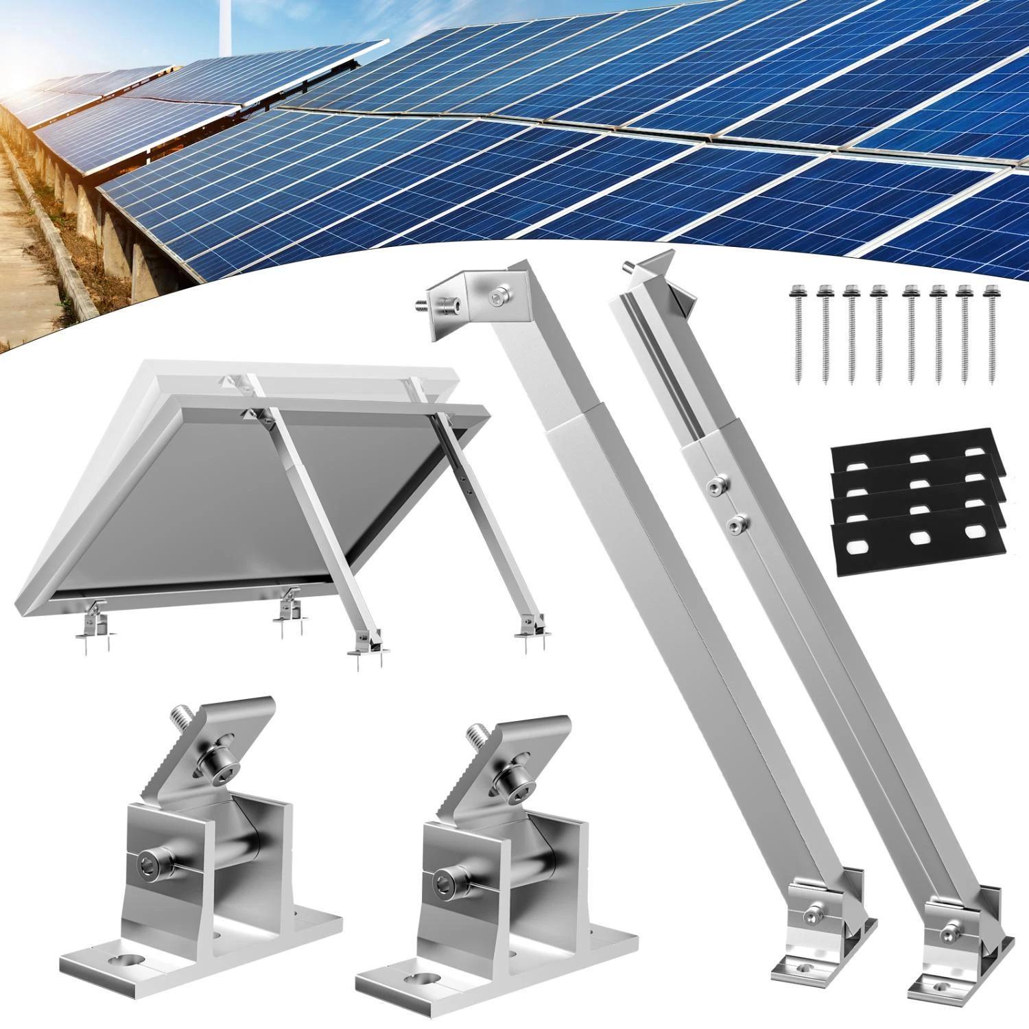 Support pan European shipping--Solar Photovoltaic Adjustable Front And Rear Foot Brackets, Single Set Of 15-30 Degrees (nut Type)