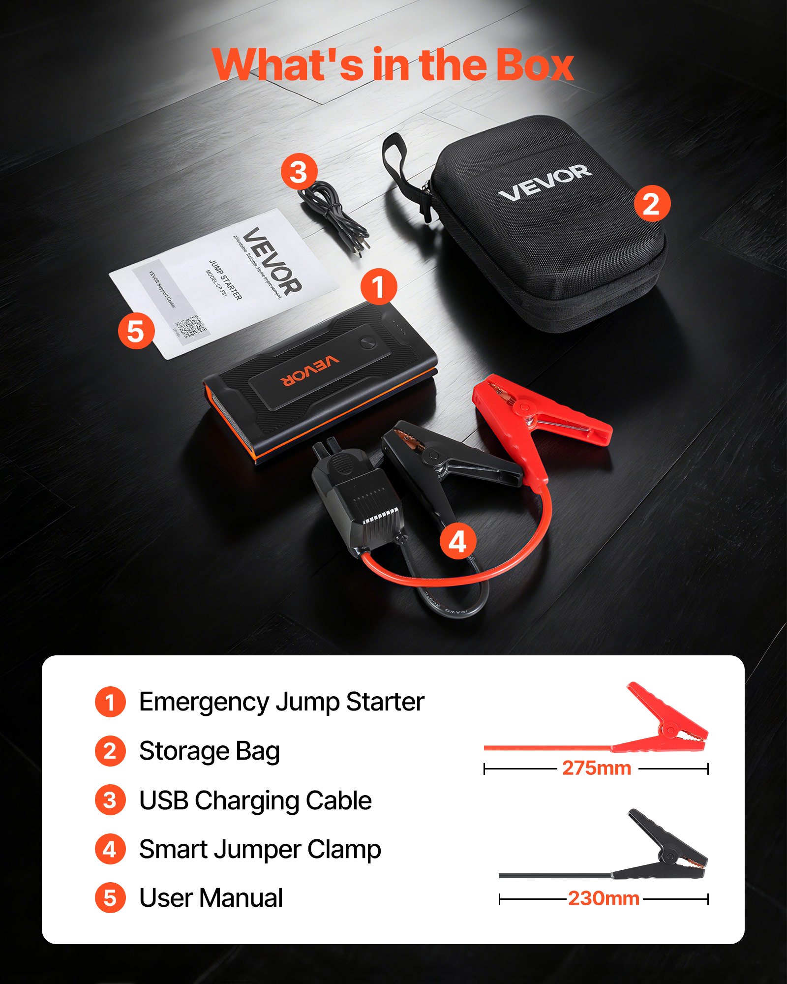 Jump Starter, 1000A Peak, Car Jumper Starter Battery Pack, 12V Portable Lithium Battery Booster, Jump Box Power Bank With 3 Modes Flashlight And Jumper Cable, For Up To 5L Gas & 3L Diesel Engine