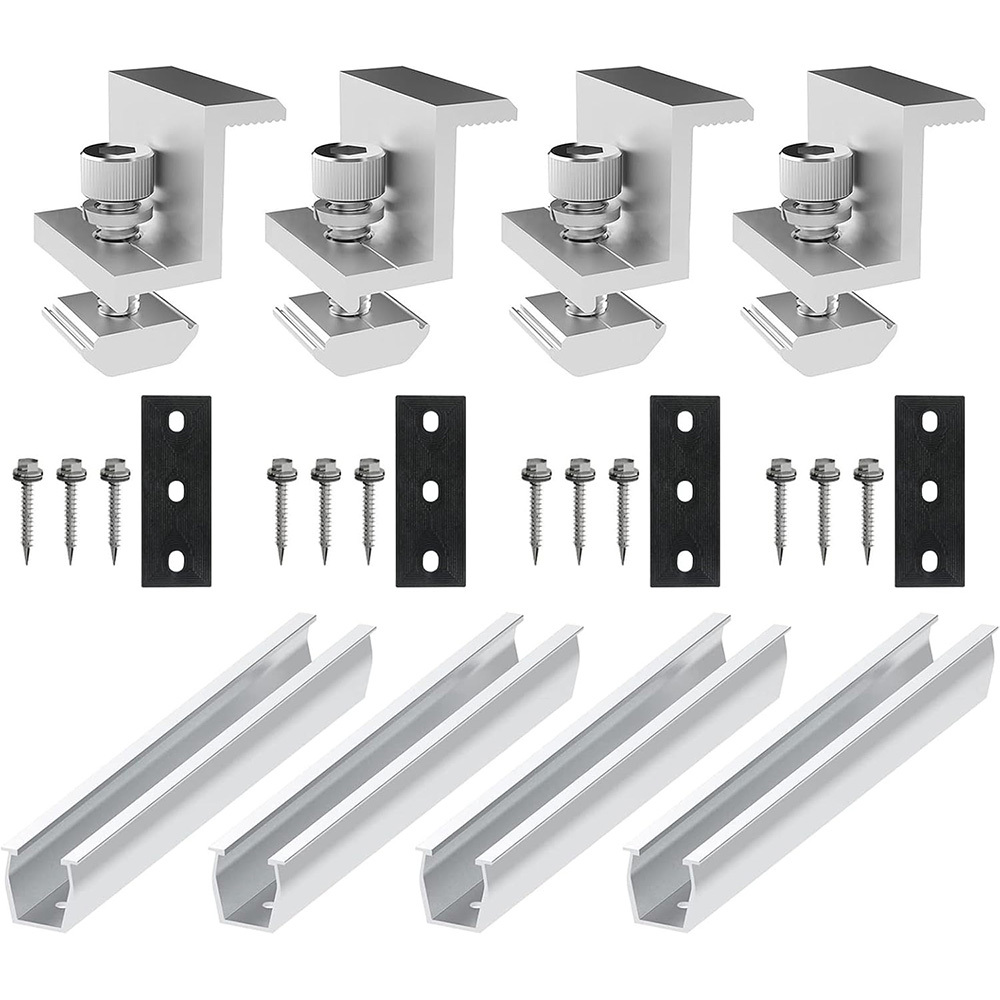 Support pan European shipping-12/20cm U-shaped Guide Rail Black Set Solar Panel Photovoltaic U-shaped Guide Rail 4-piece Set 35 Side Pressure Note Boxset