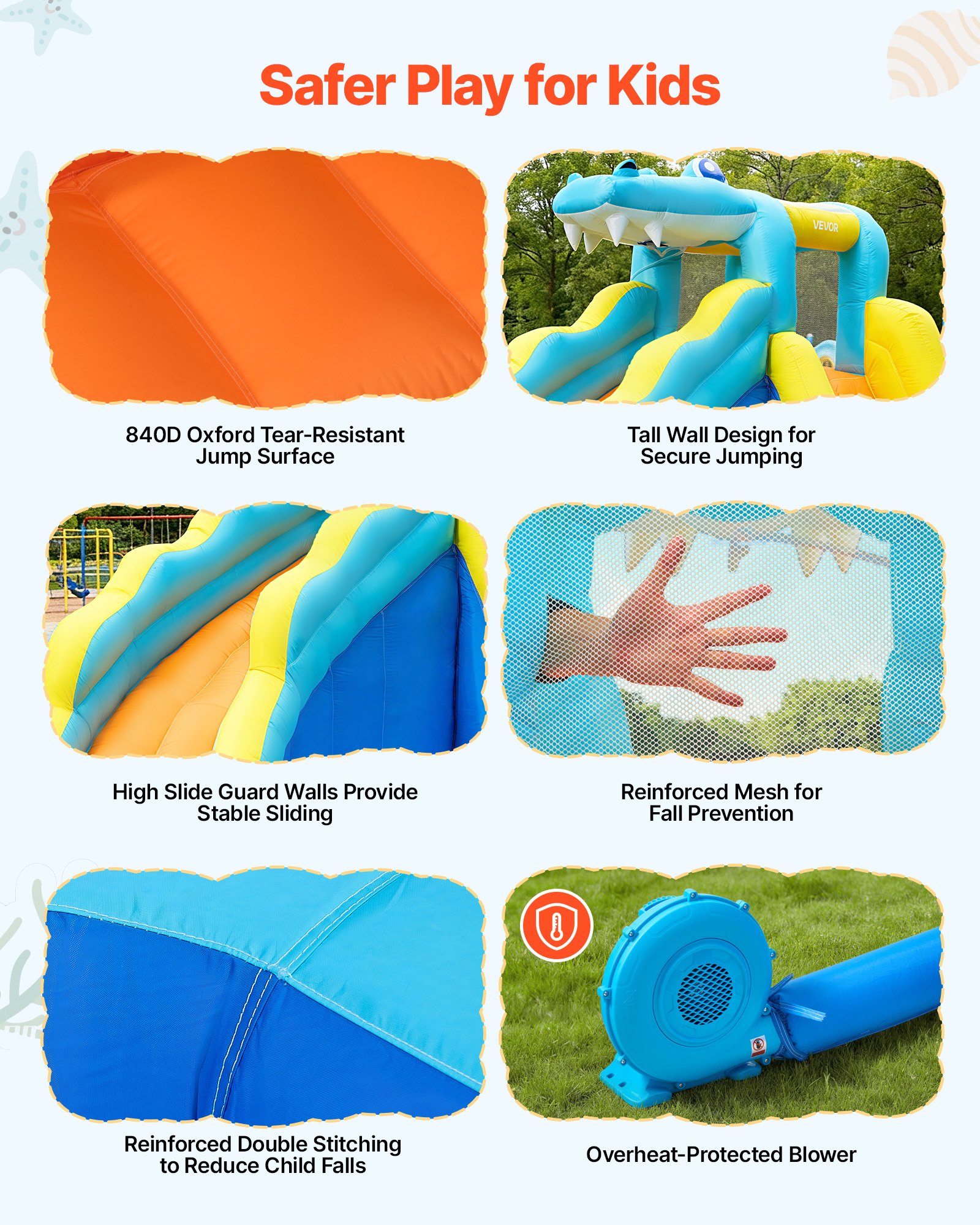 Inflatable Bounce House, 11.6 X 13.1 X 7.7 Ft Inflatable Bounce House Water Slide, Bouncer Castle With Bounces Zone, Climbing Wall, Splash Pool & Water Ring Toss, For 3 To 4 Kids Ages 3 To 8