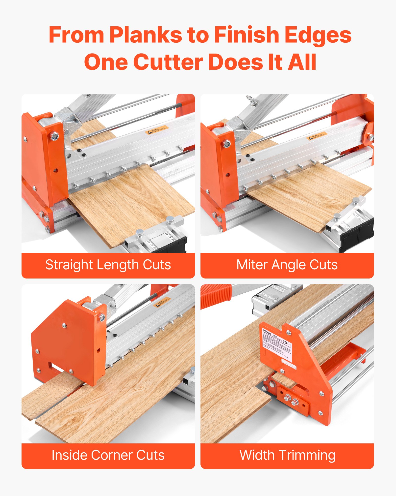 12 Inch Vinyl Floor Cutter, 12mm Thick Laminate Flooring Cutter With Upgraded Labor-Saving Aluminum-Alloy Lever, Telescoping Support Plate, Cuts Certain Engineered Wood, LVT, VCT, SPC, LVP, WPC