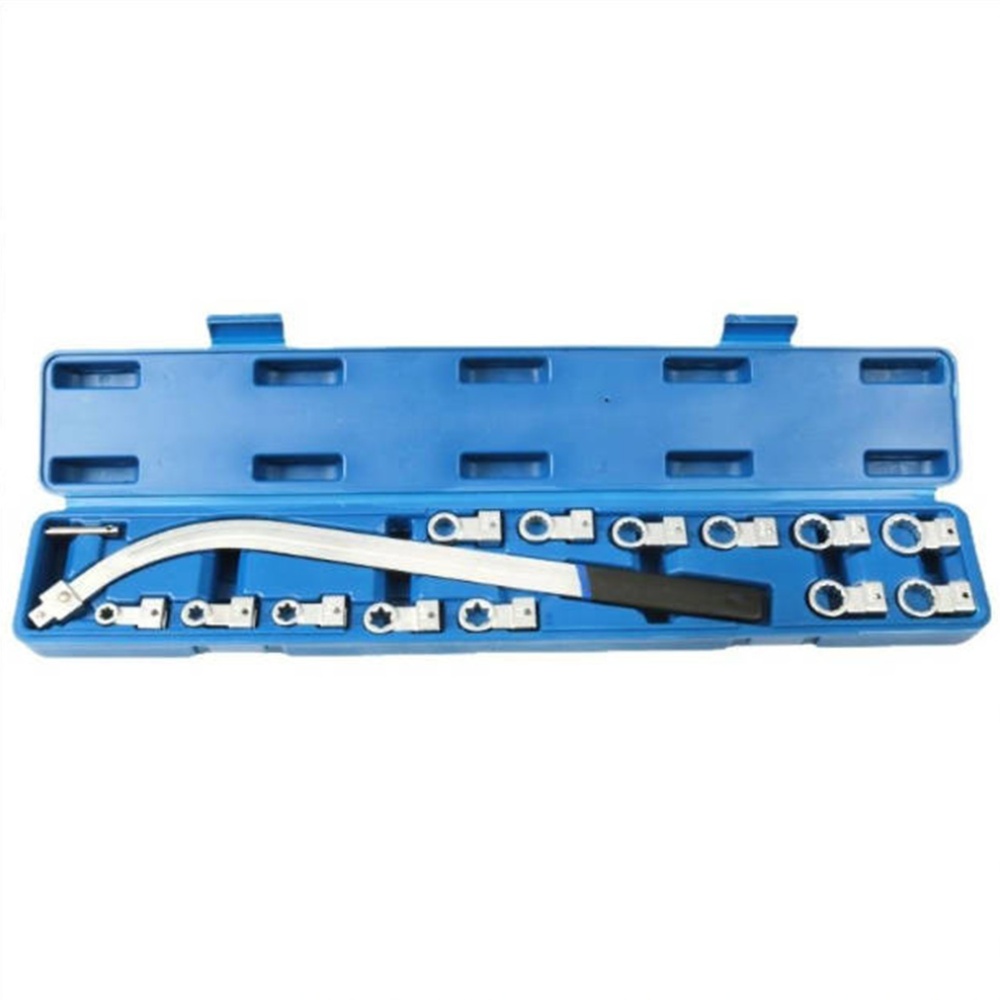 Support pan European shipping--Professional Grade 15-Piece Timing Belt & V-Belt Adjuster Tool Kit | Heavy-Duty Chrome Vanadium Steel | For Tight Spaces & DIY Auto Repair