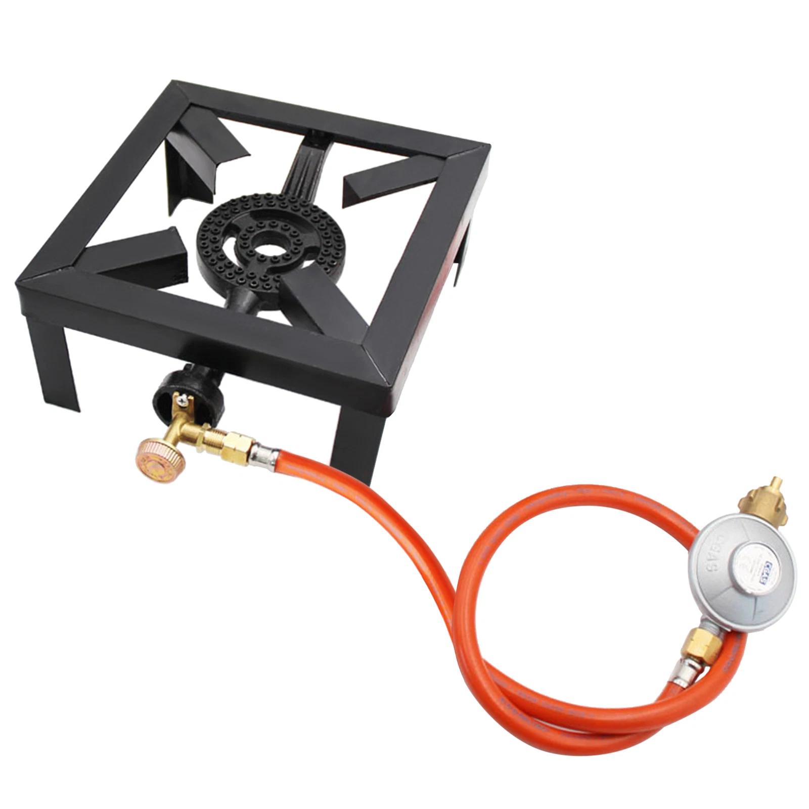 Support pan European shipping--8KW Gas Boiling Ring Cast Iron Burner Large LPG Stove Outdoor Cooker Iron Frame Portable Fire Control Stove