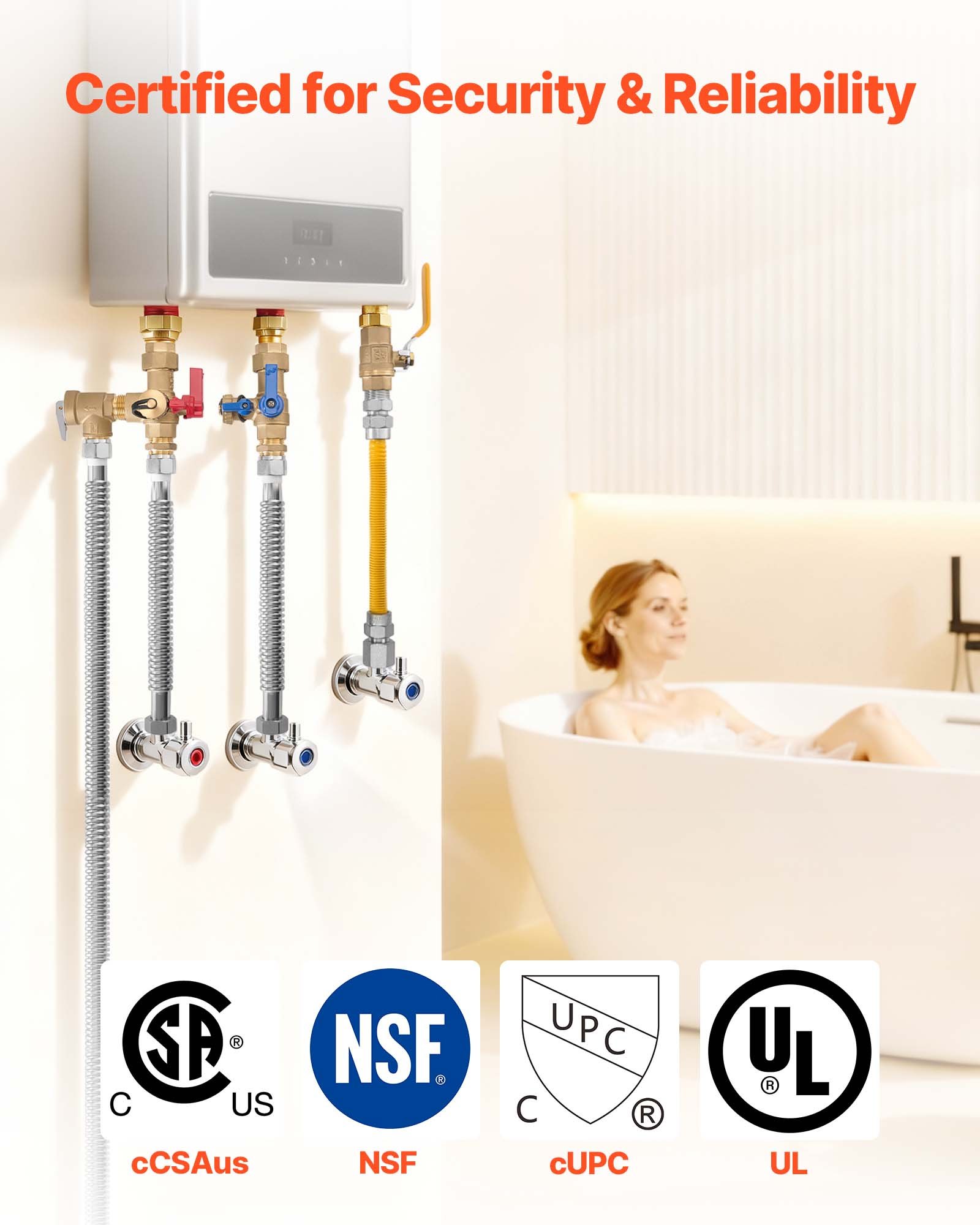 Water Heater Kit, 3/4 Inch Cold & Hot Water Plumbing Repair Kit With 600 WOG... 5