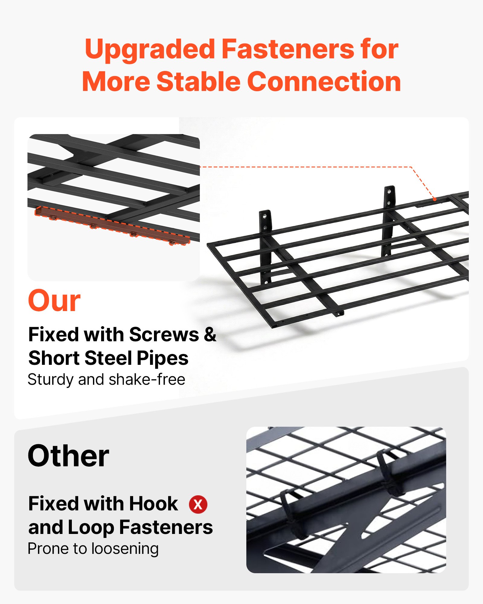 2-Tier Heavy Duty Wall Garage Shelving, 4 Pack 2 X 3 Ft Steel Wall Mounted Shelving Unit, 24 X 72 Inch Per Shelf Floating Storage Metal Rack For Garage, 1600 Lbs Total Weight Capacity, Black