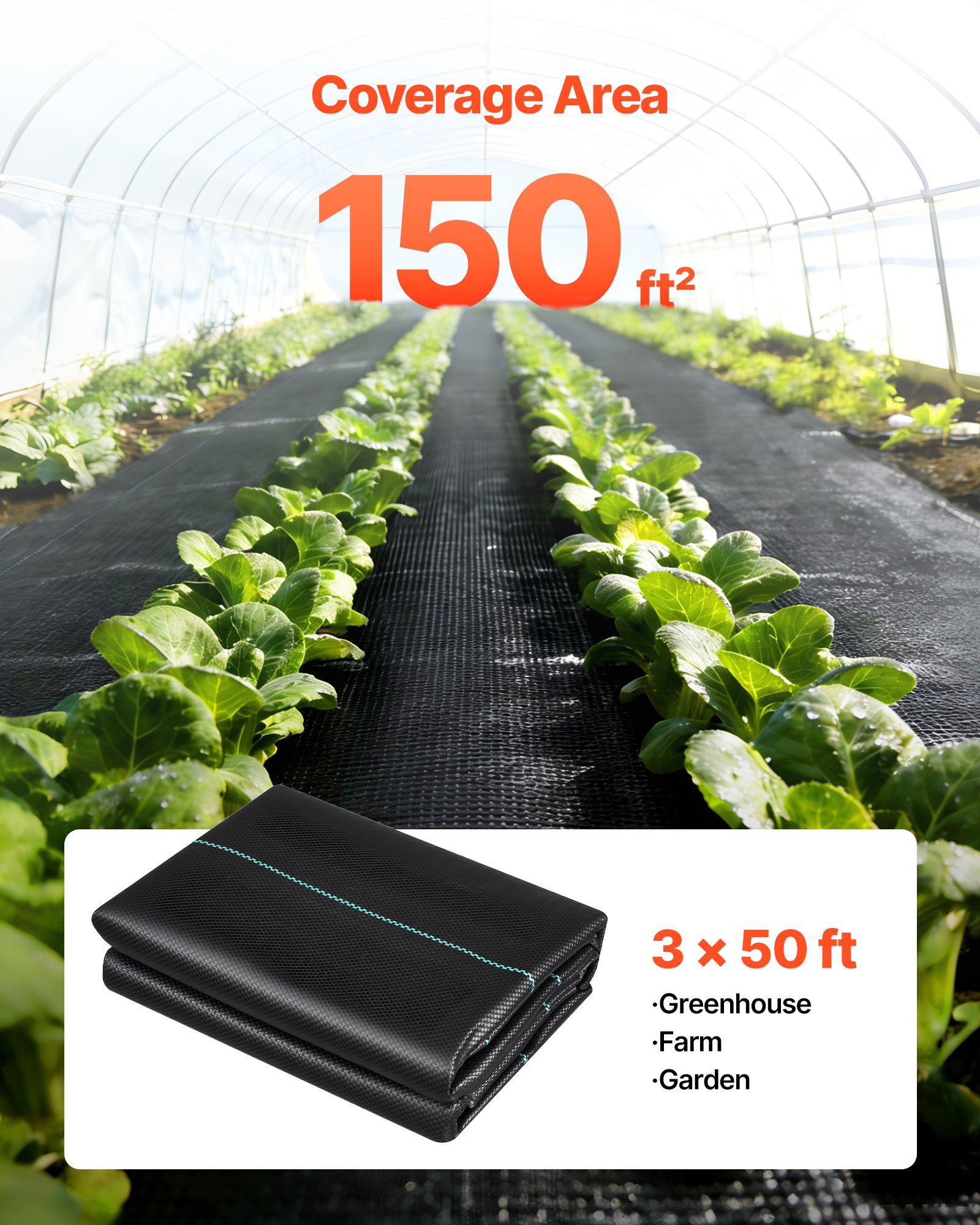 Weed Barrier Fabric Heavy Duty, 2 Packs 3x50FT 3.2oz Weed Blocker Fabric, Woven Landscape Fabrics, Garden Fabrics Weeds Barrier, Weeds Control Ground Cover, Geotextile Webbing, Black