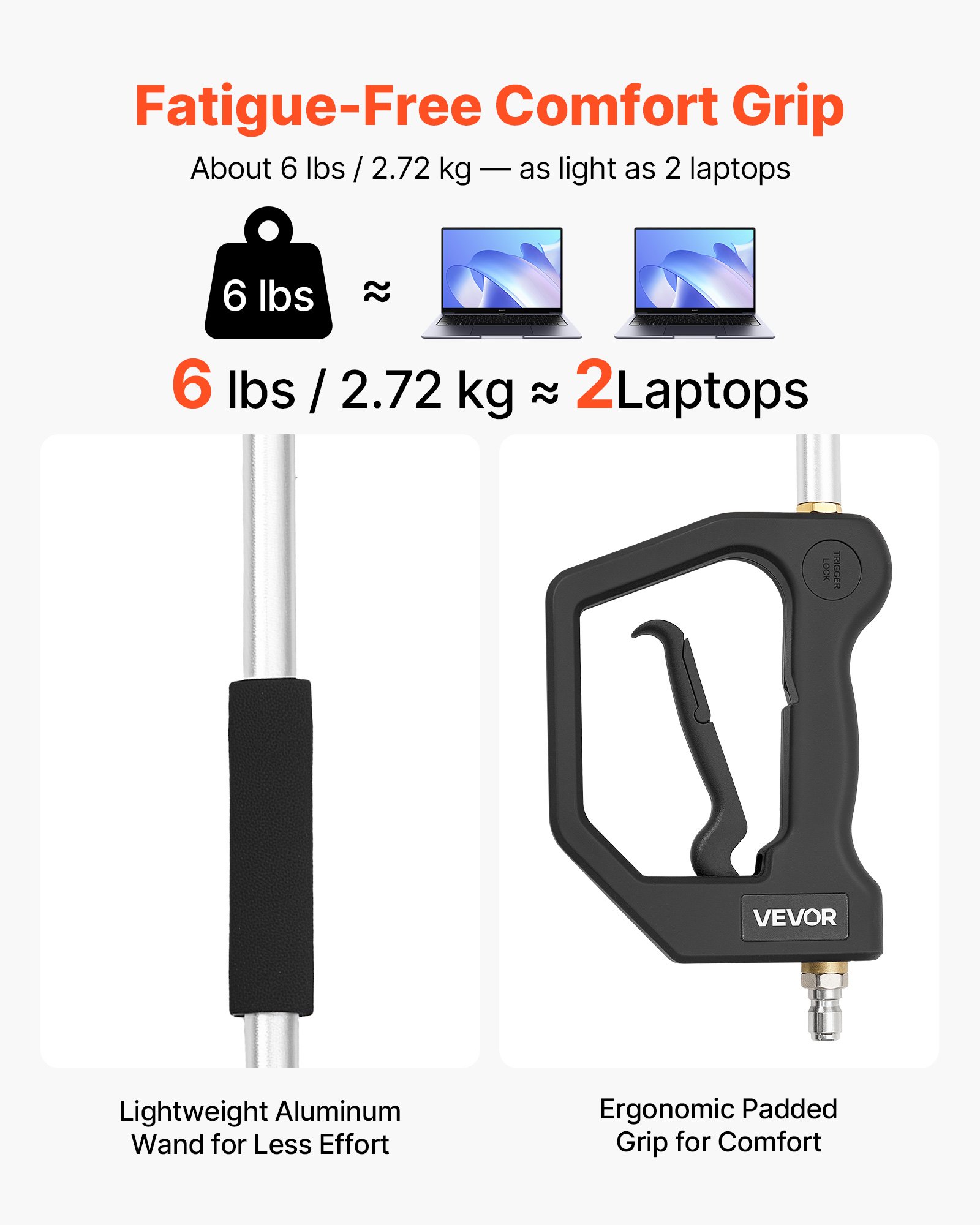 9 FT Pressure Washer Telescoping Wand, 3-Section With Power Washer Extension Wands, 7 Nozzles, Hose Adapter, Support Belt, Storage Bag, 4000 PSI Telescopic Gutter Cleaner For High Cleaning