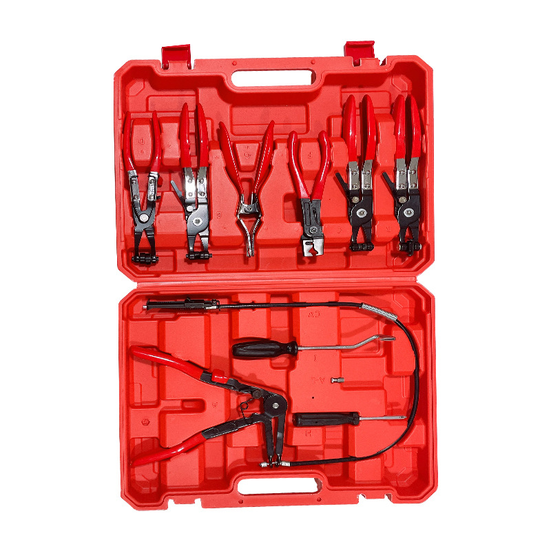 Support pan European shipping--Straight Throat Type Car Water Pipe Clamp Pliers, Oil Pipe Clamps, Snap Pliers Tools, Red Set