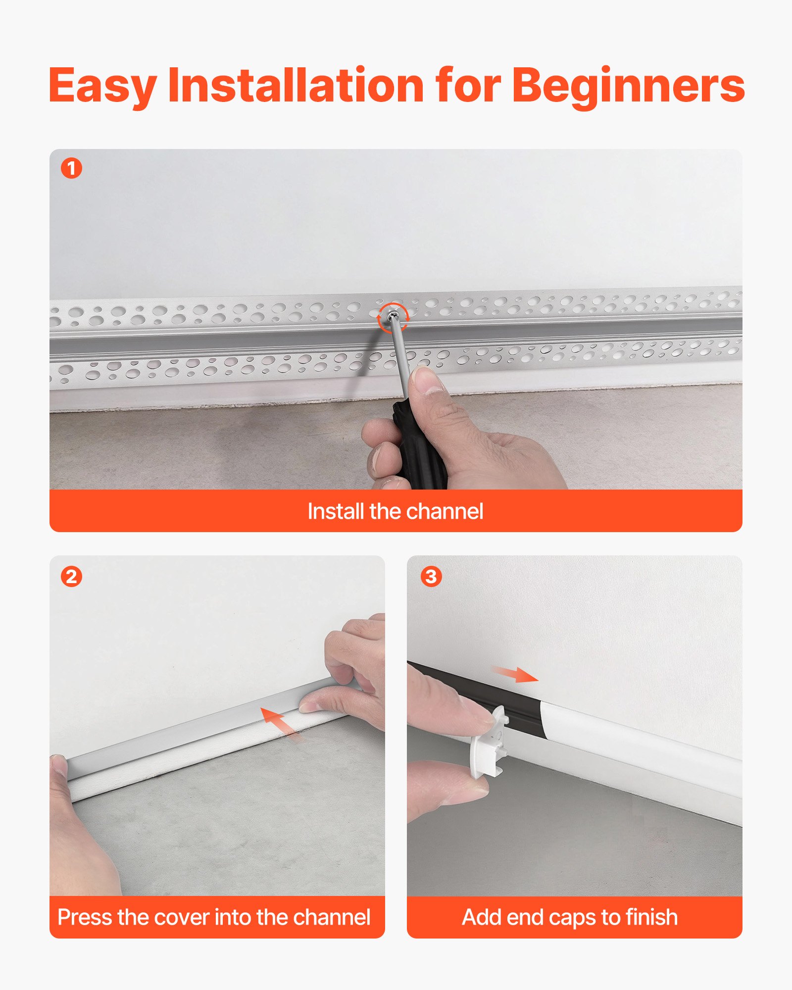 Plaster-in LED Aluminum Channel, 10-Pack 6.6 Ft/2M, Trimless Recessed Drywall LED Strip Diffuser Channel, With Milky Cover, End Caps And Mounting Clips, Aluminum Profile, For Wall And Ceiling