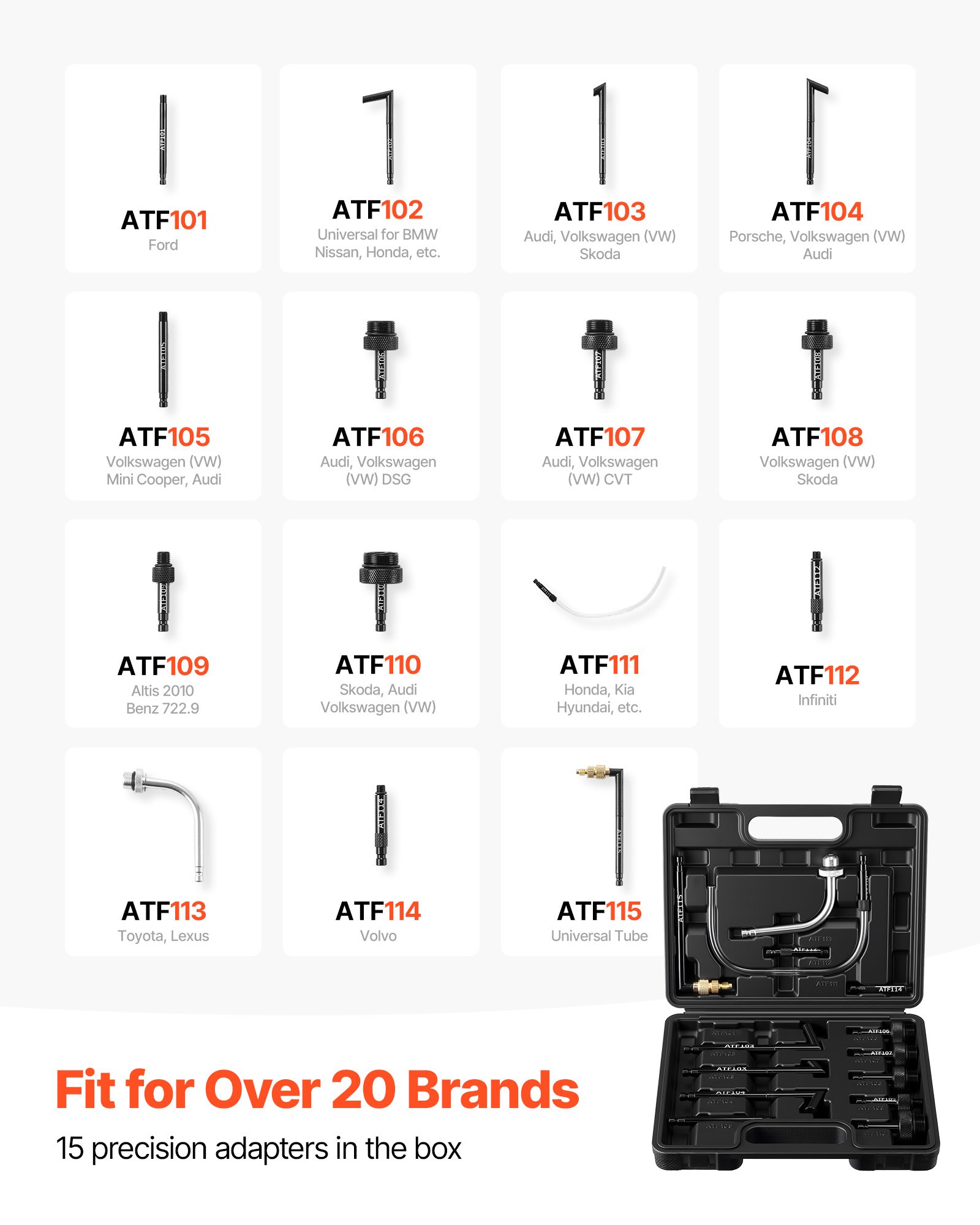 Transmission Fluid Pump, 8 L Pneumatic Oil Fluid Extractor, ATF Refill Dispenser Transfer Pump With 15 ATF Adapters, Oil Extractor Dispenser With HDPE Tank For Cars, Boats, Lawn Mowers image 4