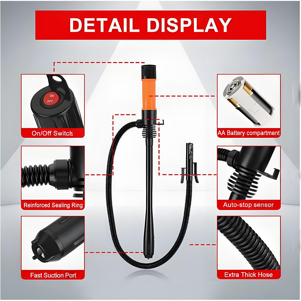 Support pan European shipping--Portable Electric Oil Pump - Equipped With A 90cm Flexible Hose, Making It Easy To Fill Liquids From High Cans, Barrels, Or Tanks.