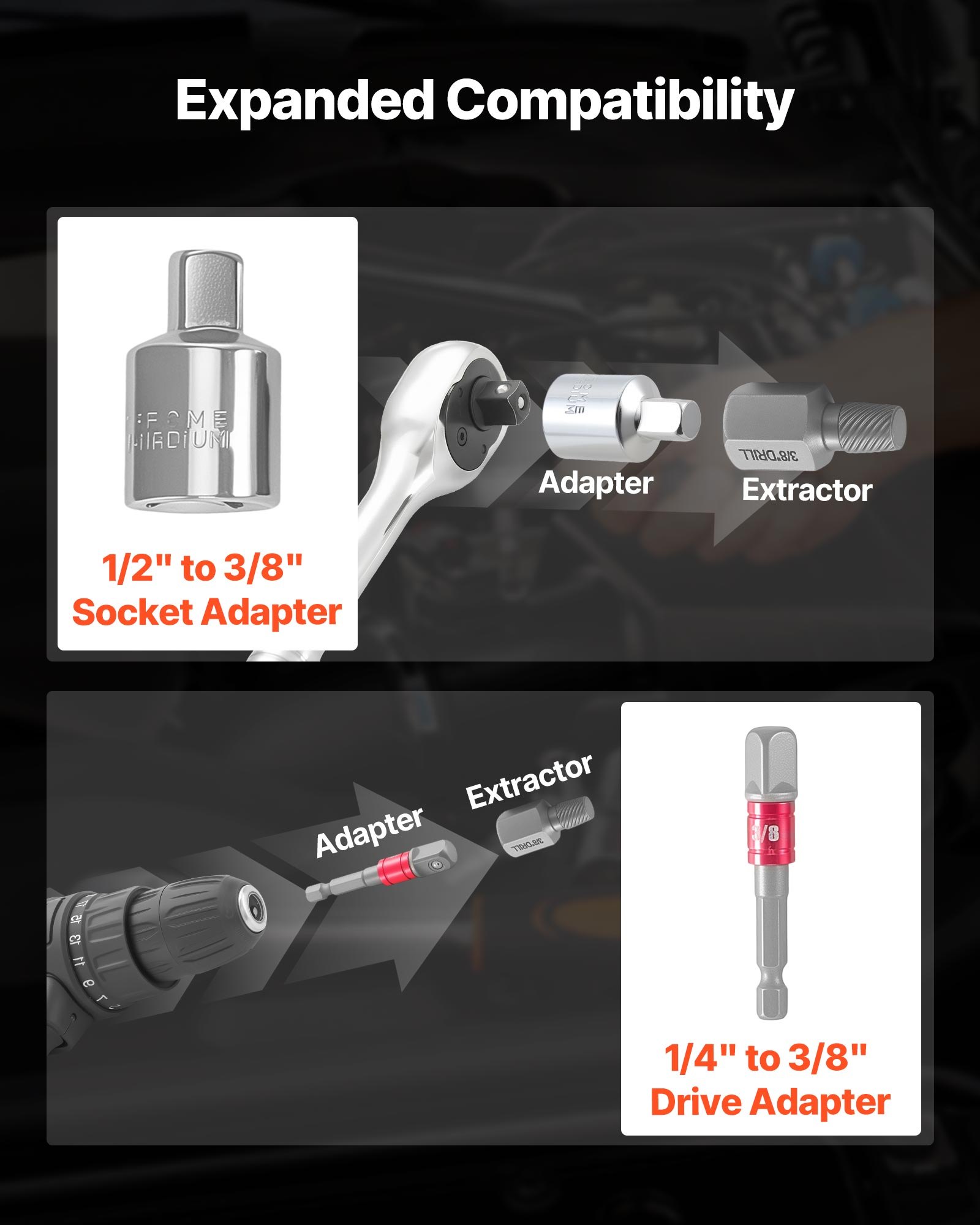 Screw Extractor Set With Drill Bits, 41 Pieces, Easy Out Bolt Extractors And Drill Bits, With Adapters, Solid Storage Case, Cr-Mo Steel For Removing Rounded, Broken, Or Stripped Bolts, Screws