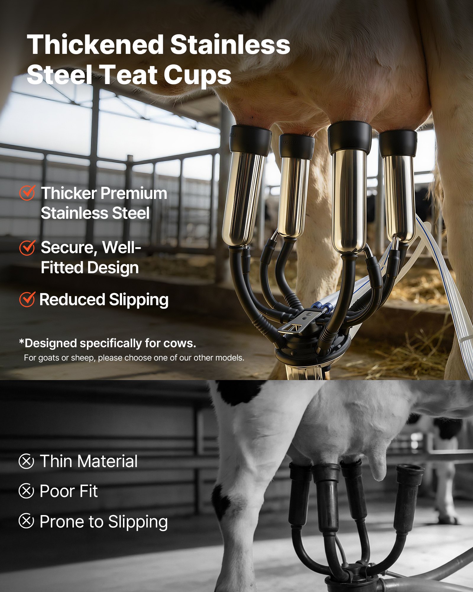 Electric Cow Milking Machine β 6.6 Gal / 25 L 304 Stainless β photo 5