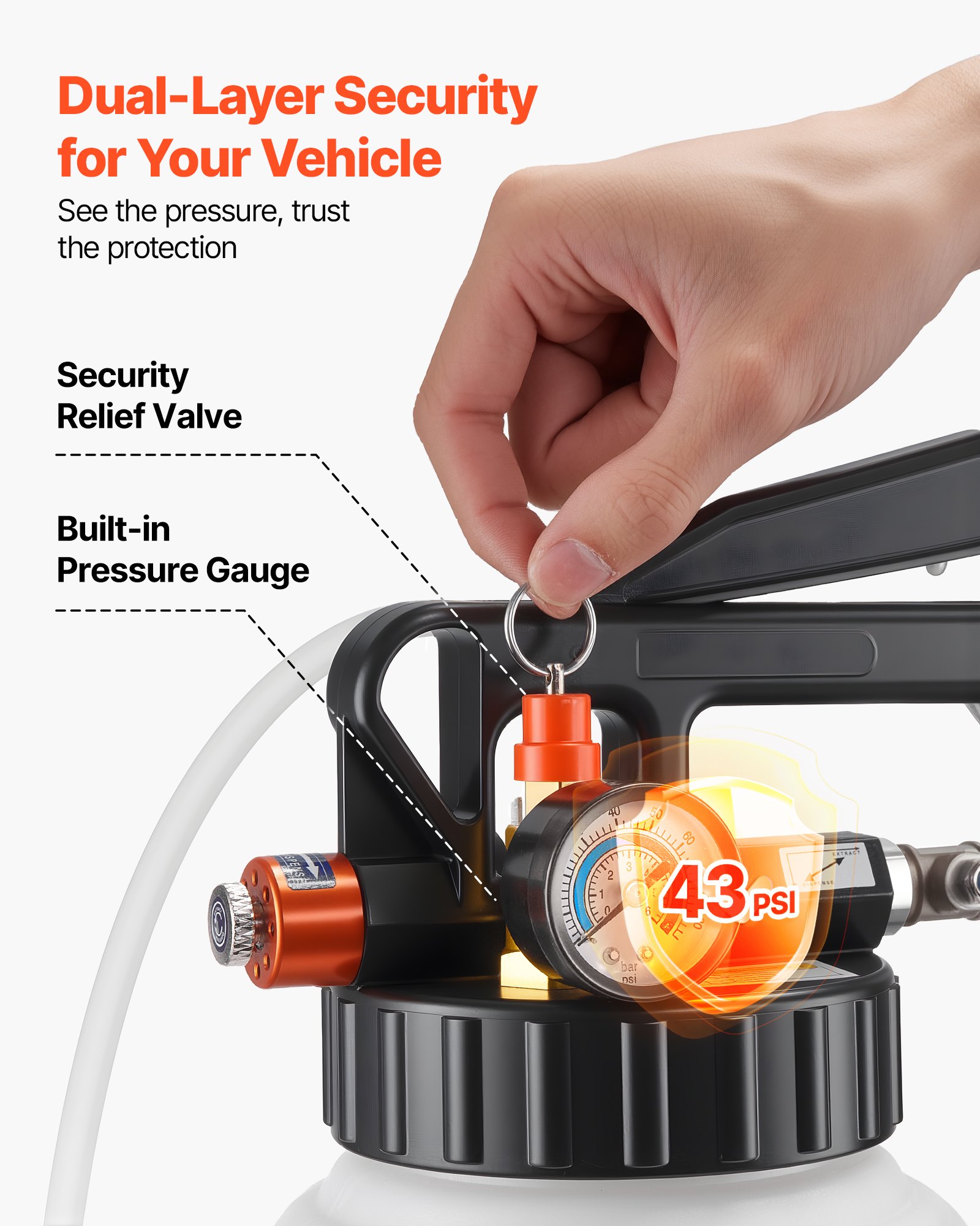 Transmission Fluid Pump, 8 L Pneumatic Oil Fluid Extractor, ATF Refill Dispenser Transfer Pump With 15 ATF Adapters, Oil Extractor Dispenser With HDPE Tank For Cars, Boats, Lawn Mowers image 5