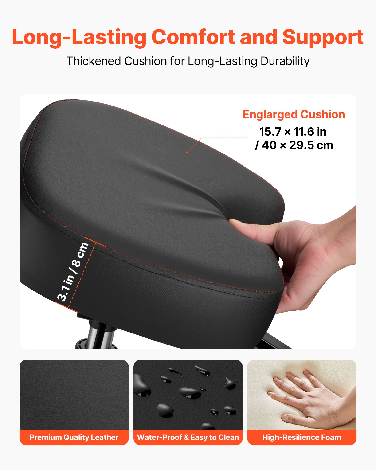 Ergonomic Kneeling Chair with Backrest & Wheels β photo 3