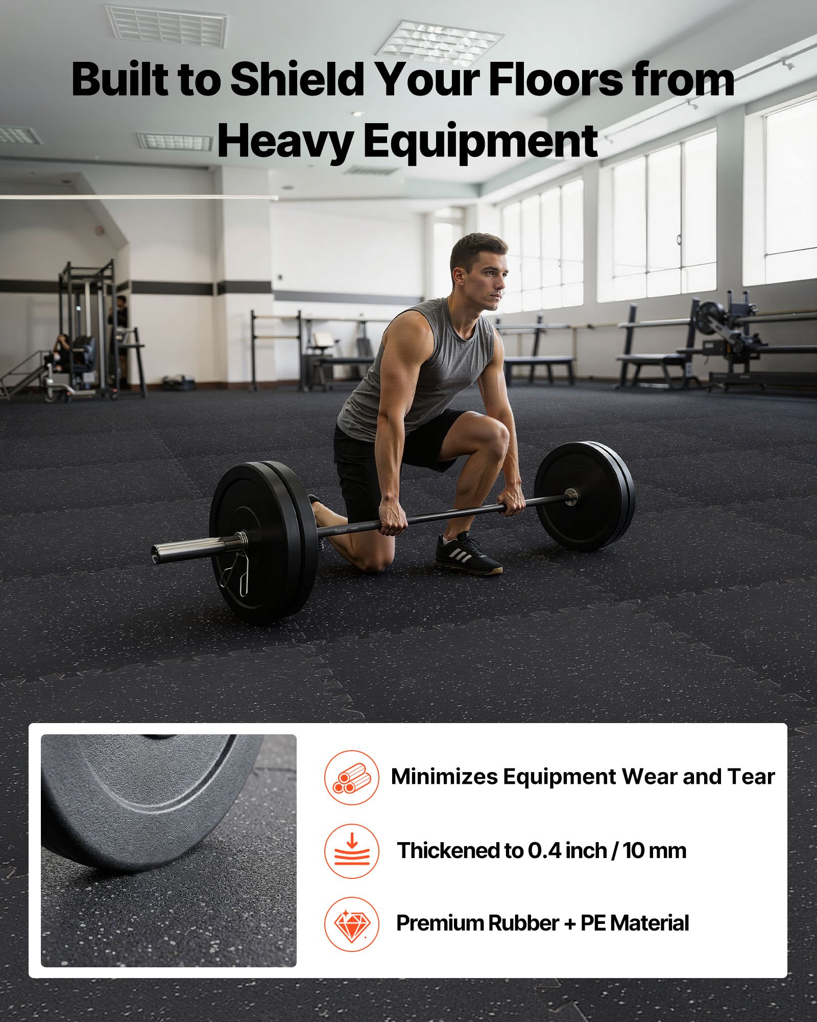 Puzzle Exercise Mat, 24 PCS Fitness Equipment Mats, 24 X 24 X 0.4 In, High-Density EVA Foam Mats Set, Interlocking Rubber Soft Tiles, Protective Floor Padding With Gray Dots For Home Gym Office