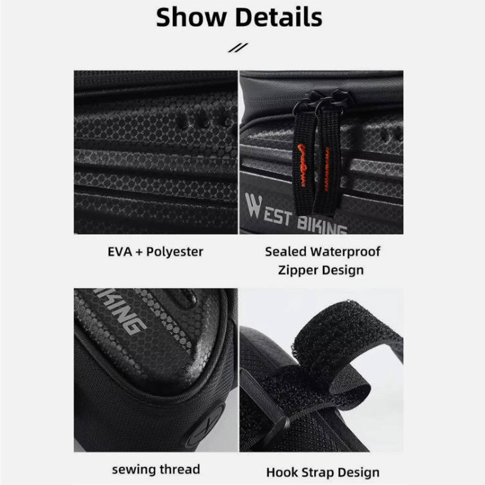 Support pan European shipping--Bicycle Phone Touchscreen Handlebar Bag - 1.5L... 3