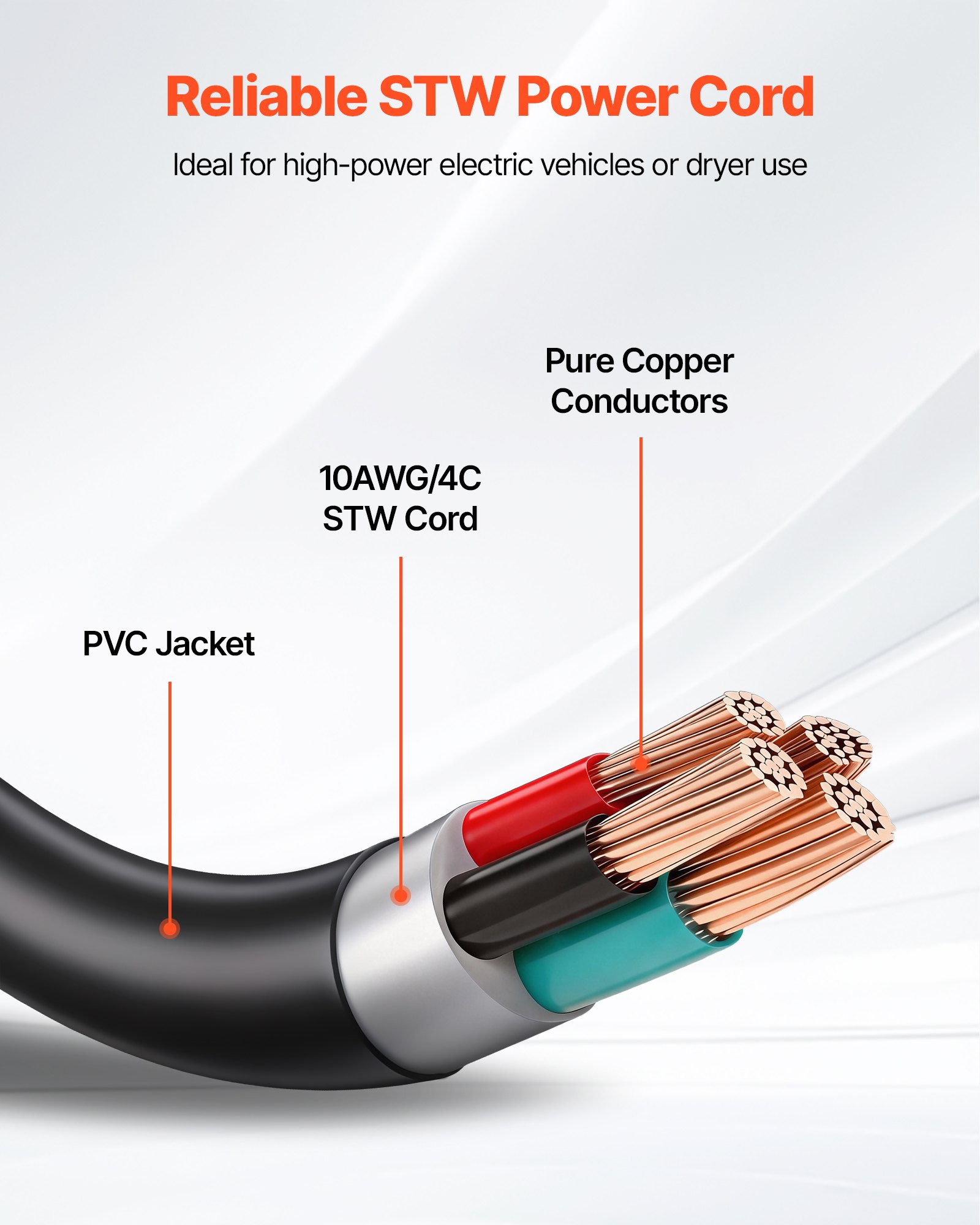 Y Splitter Adapter, 30 Amp, 4 Prong Outlet 240 Volt Dryer To EV Charger Adapter, NEMA 14-30P To 14-30R/14-50R, With Grip Handle, Heavy Duty 10 AWG STW Wire, For EV Charger Dryer RV