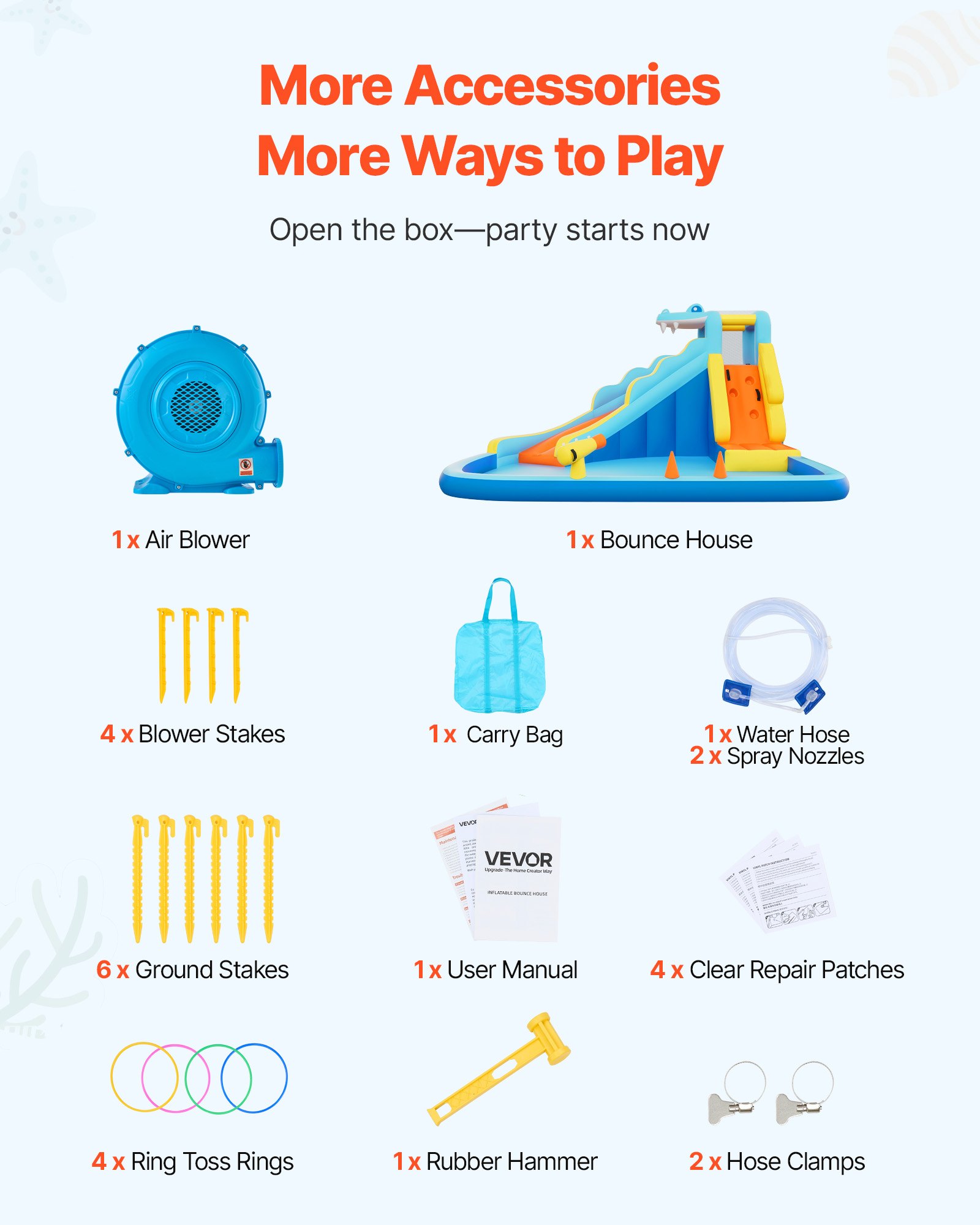 Inflatable Bounce House, 11.6 X 13.1 X 7.7 Ft Inflatable Bounce House Water Slide, Bouncer Castle With Bounces Zone, Climbing Wall, Splash Pool & Water Ring Toss, For 3 To 4 Kids Ages 3 To 8