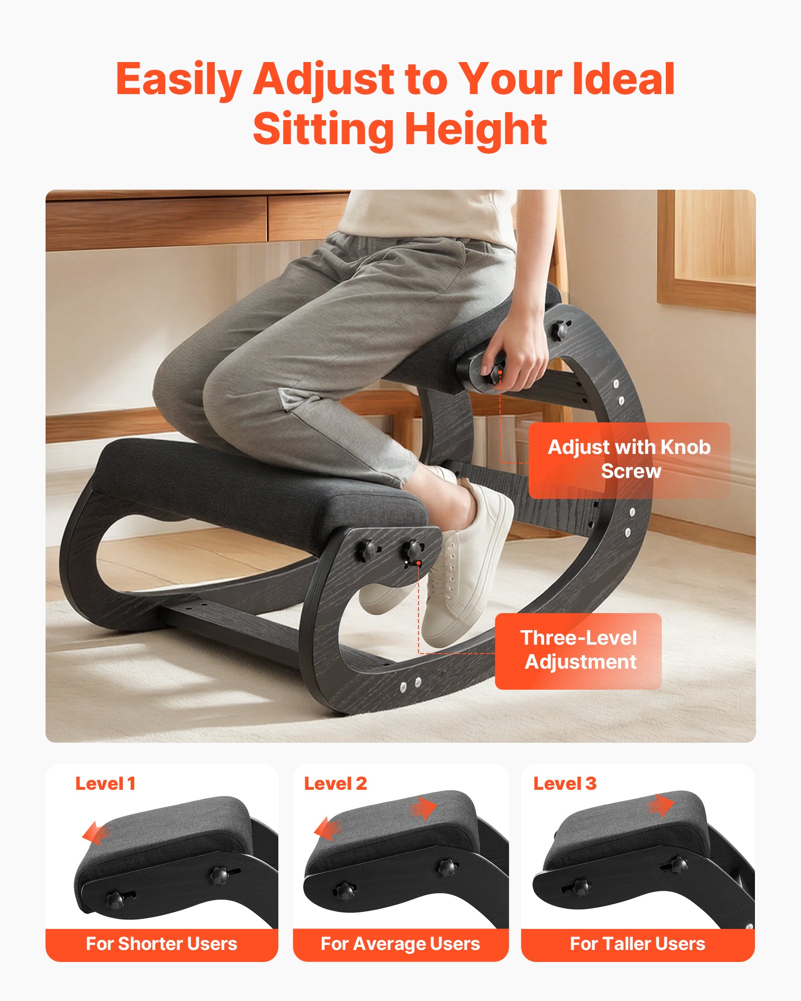 Ergonomic Kneeling Chair β Wooden Posture Knee Chair β photo 2