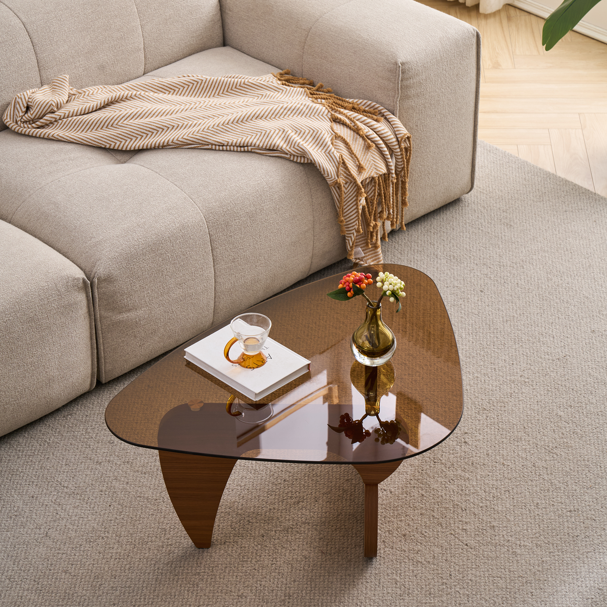 Wood Glass Coffee Table, picture 2 of 4