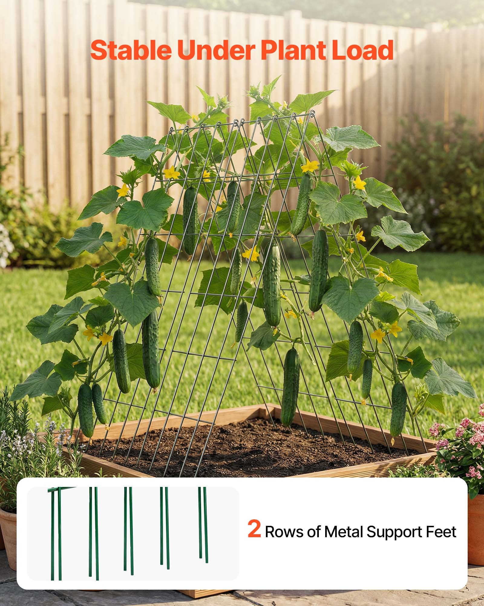 Cucumber Trellis 4 Pack, A-Frame Garden Trellises For Raised Bed, Metal Rustproof Coating Plant Support For Vine, Climbing Plants, Peas, Beans, Zucchini, Tomato, Flower (38.98 X 15.75 In X 4PCS)