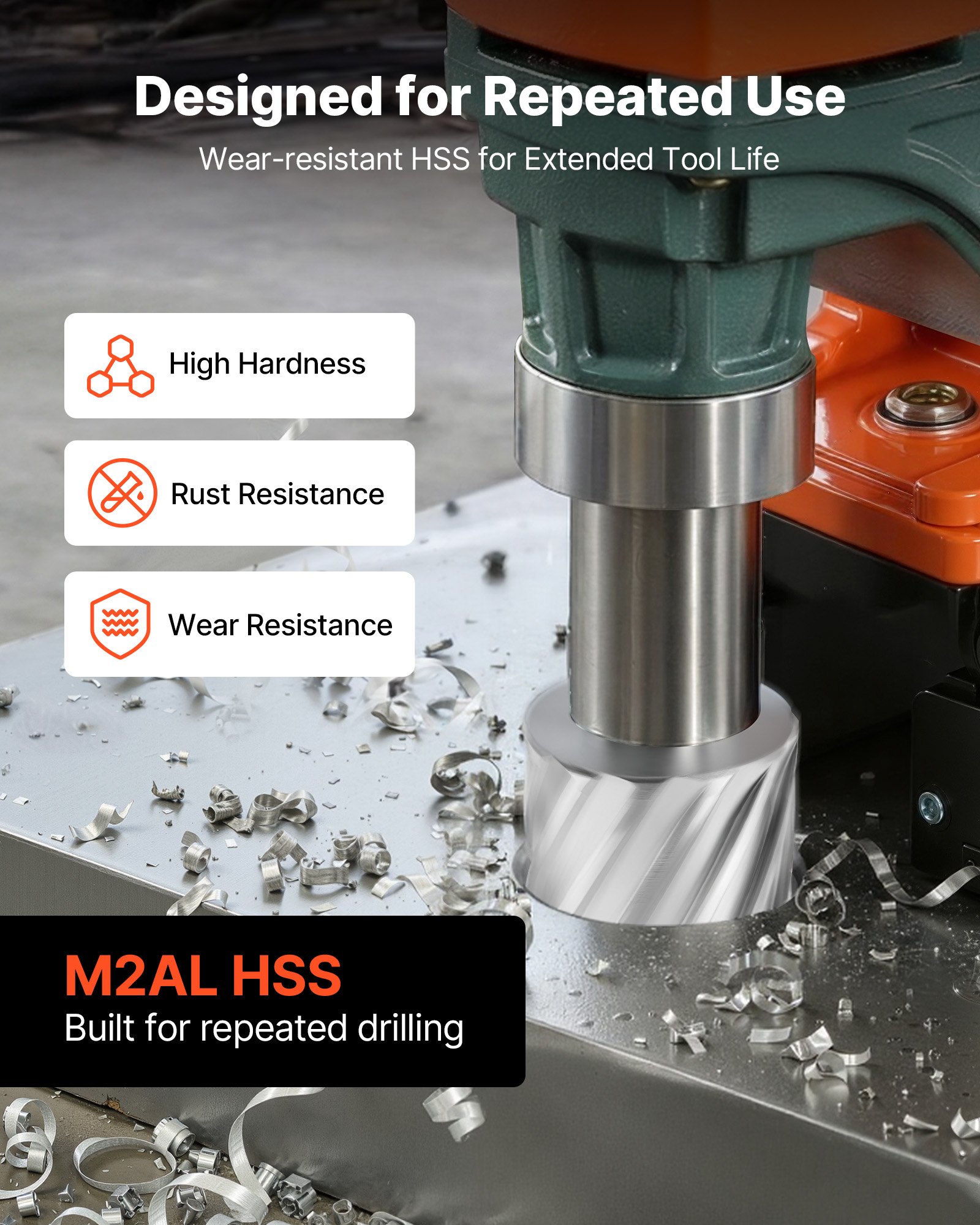 Annular Cutter Set, 8 Pcs Weldon Shank Mag Drill Bits Kit, 2" Cutting Depth, 7/8" To 2" Cutting Diameter, HSS, 6 Drill Bits With 2 Pilot Pins, Plastic Case, For Magnetic Drills, Steel, Aluminum