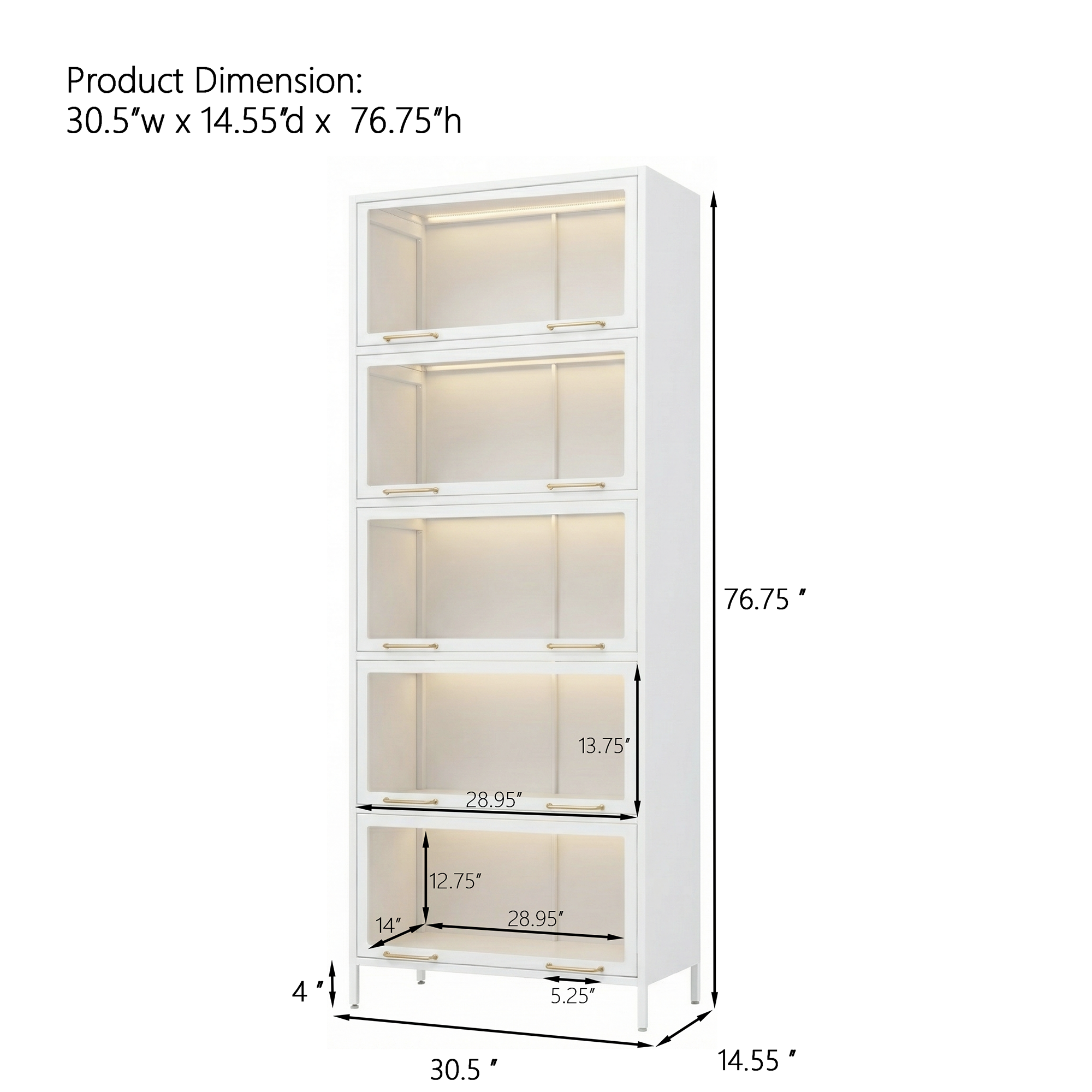 Iron Display Cabinet with Glass Doors, picture 4 of 5