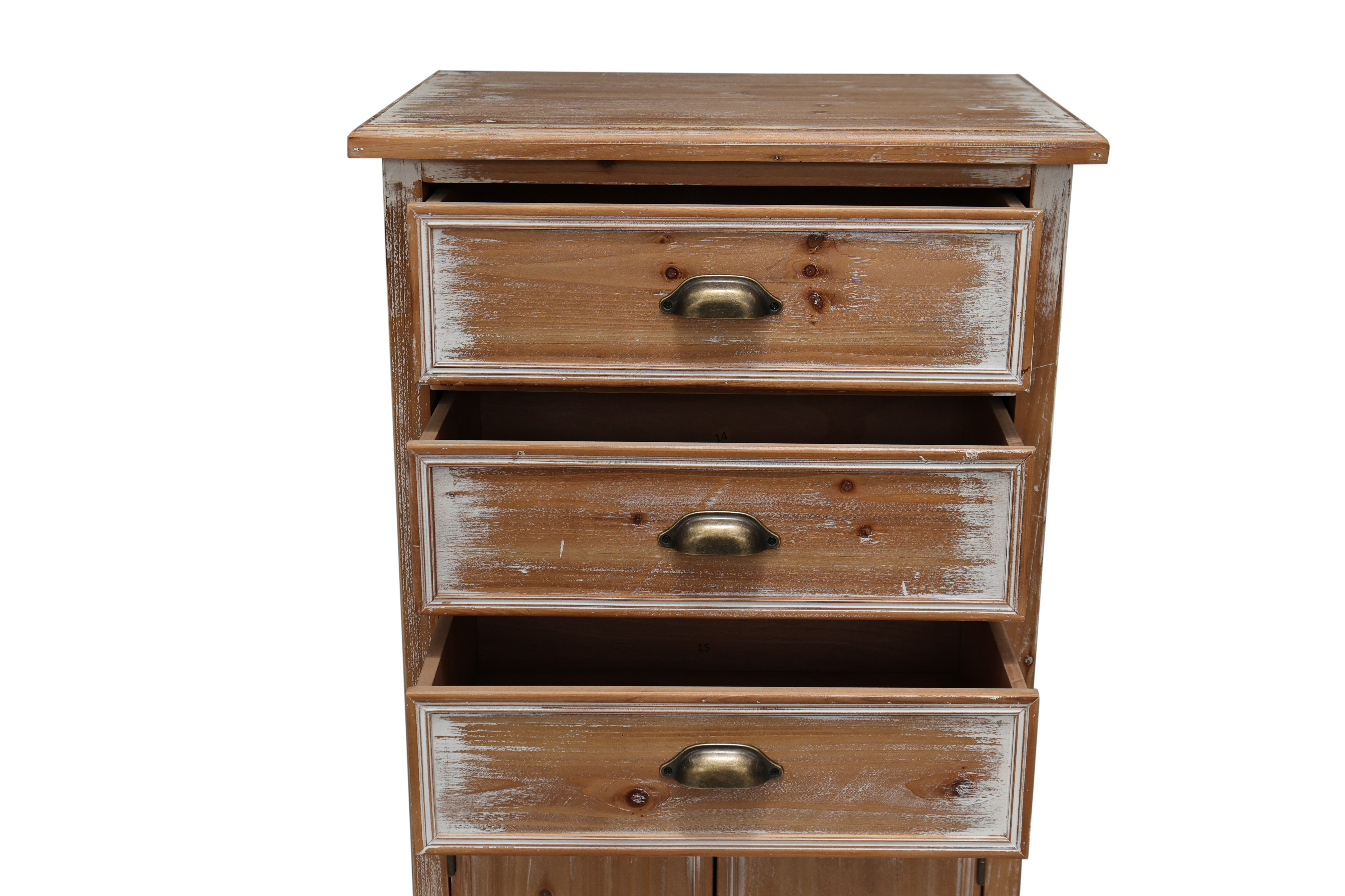 Rustic Wooden Storage Cabinet With Three Drawers For Living Room_voghion.com