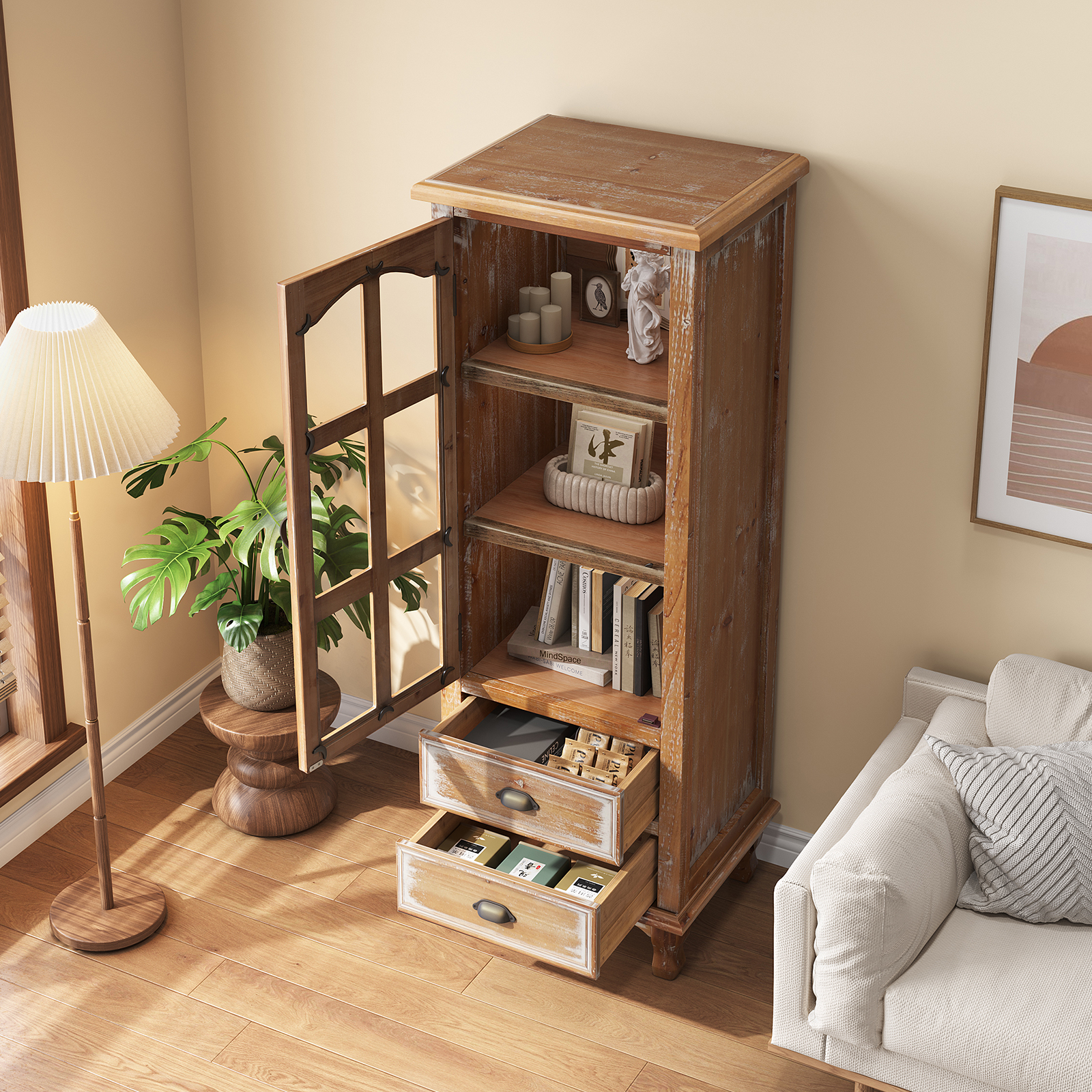 Rustic Wooden Storage Cabinet