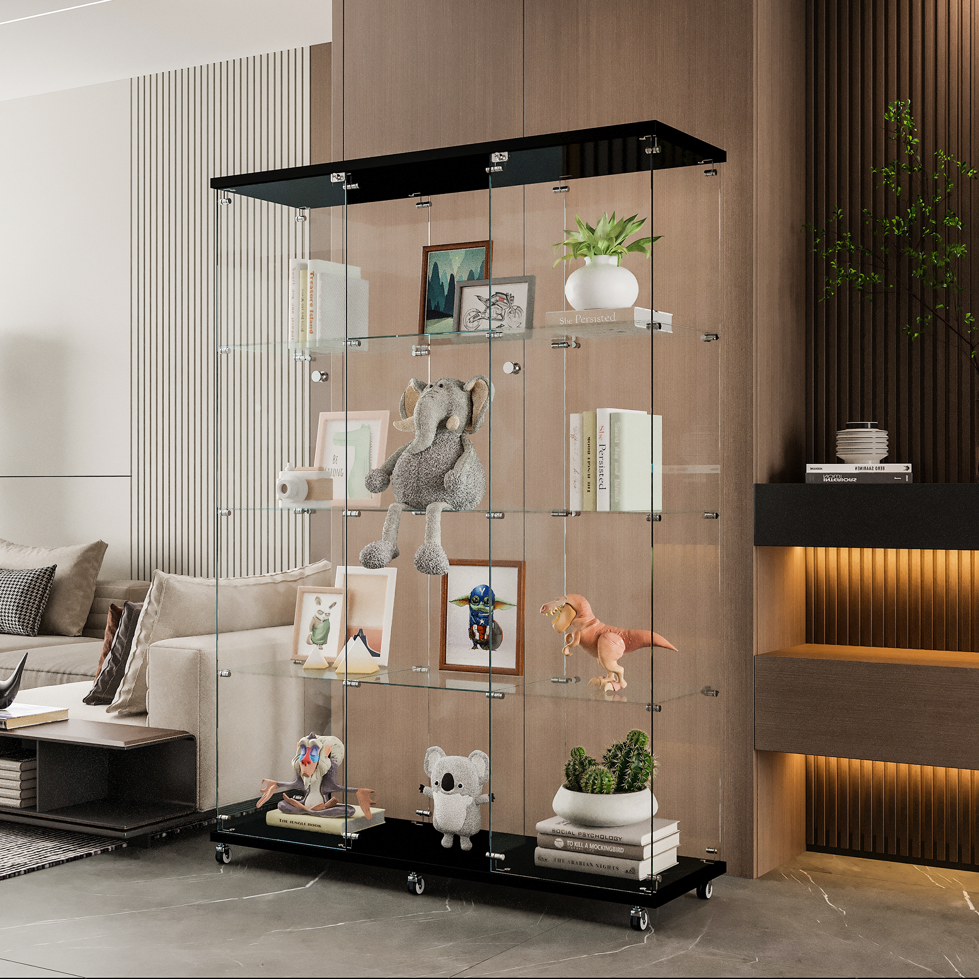 Glass Display Cabinet with Shelves